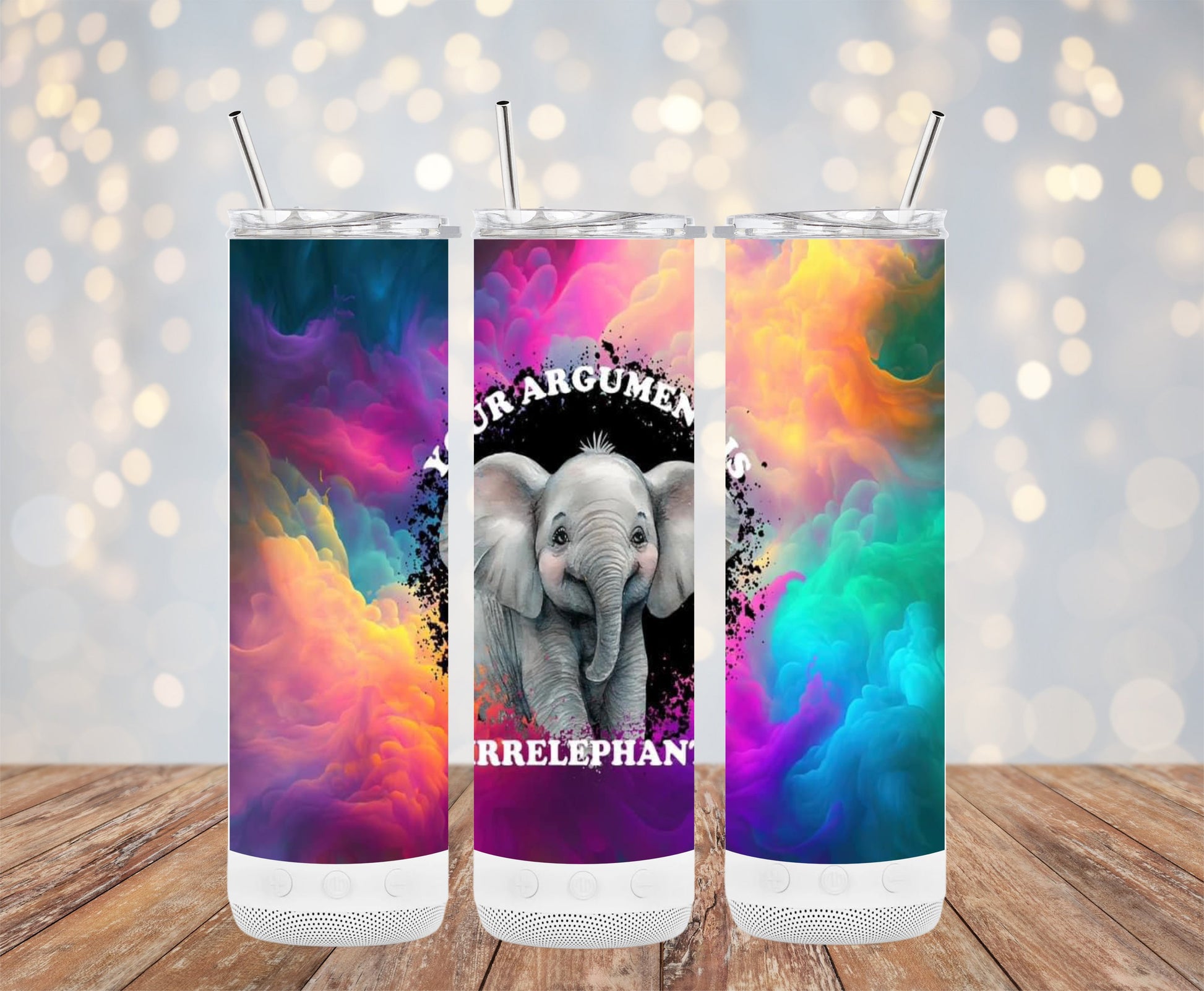 Elephant Colorful Art Tall Skinny Tumbler product