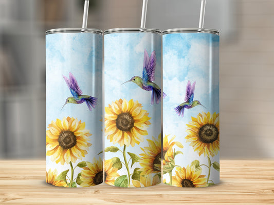 Vibrant Sunflowers and Hummingbirds Tumbler product type