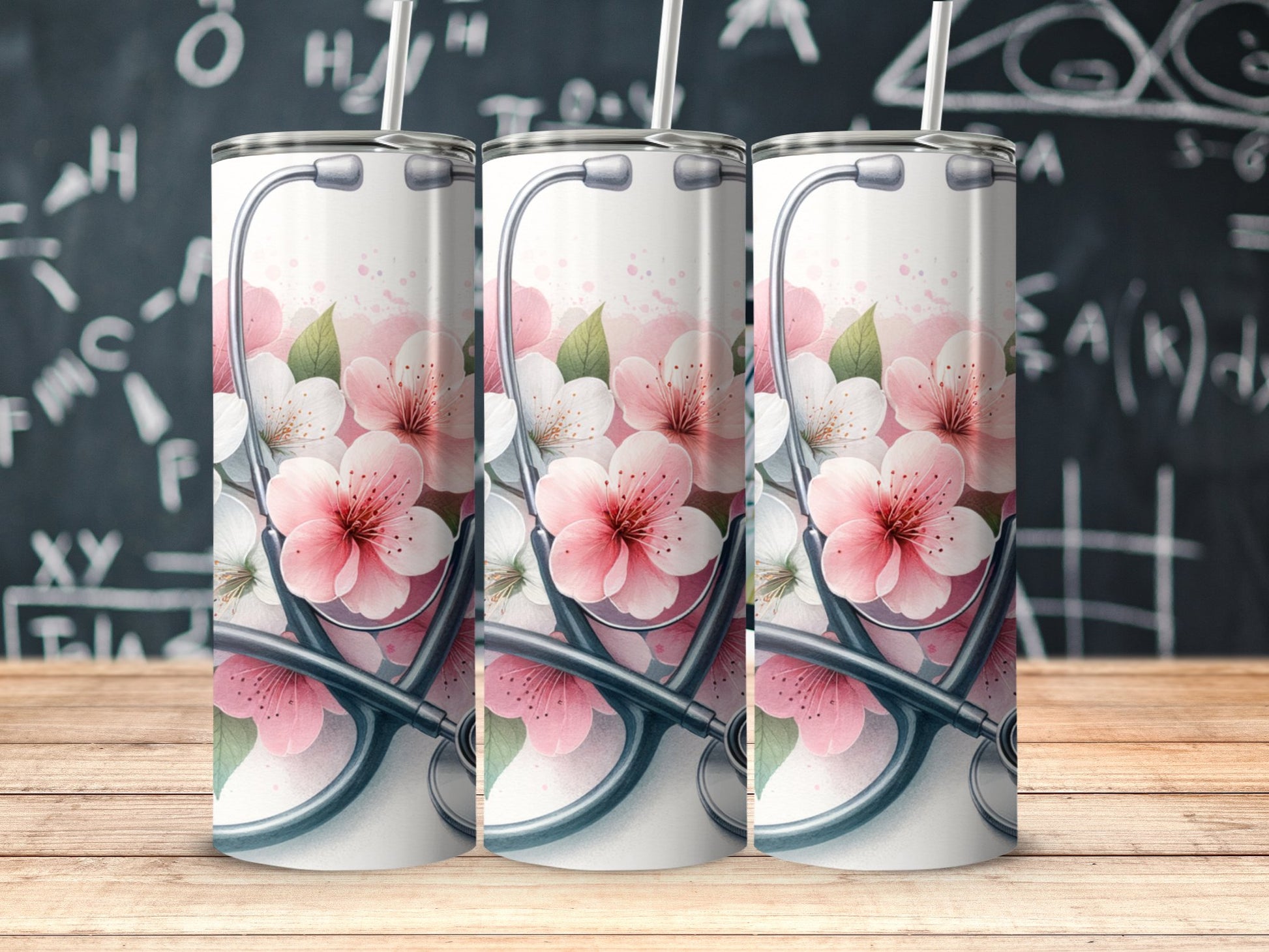 Stethoscope and Cherry Blossoms Insulated Tumbler product type