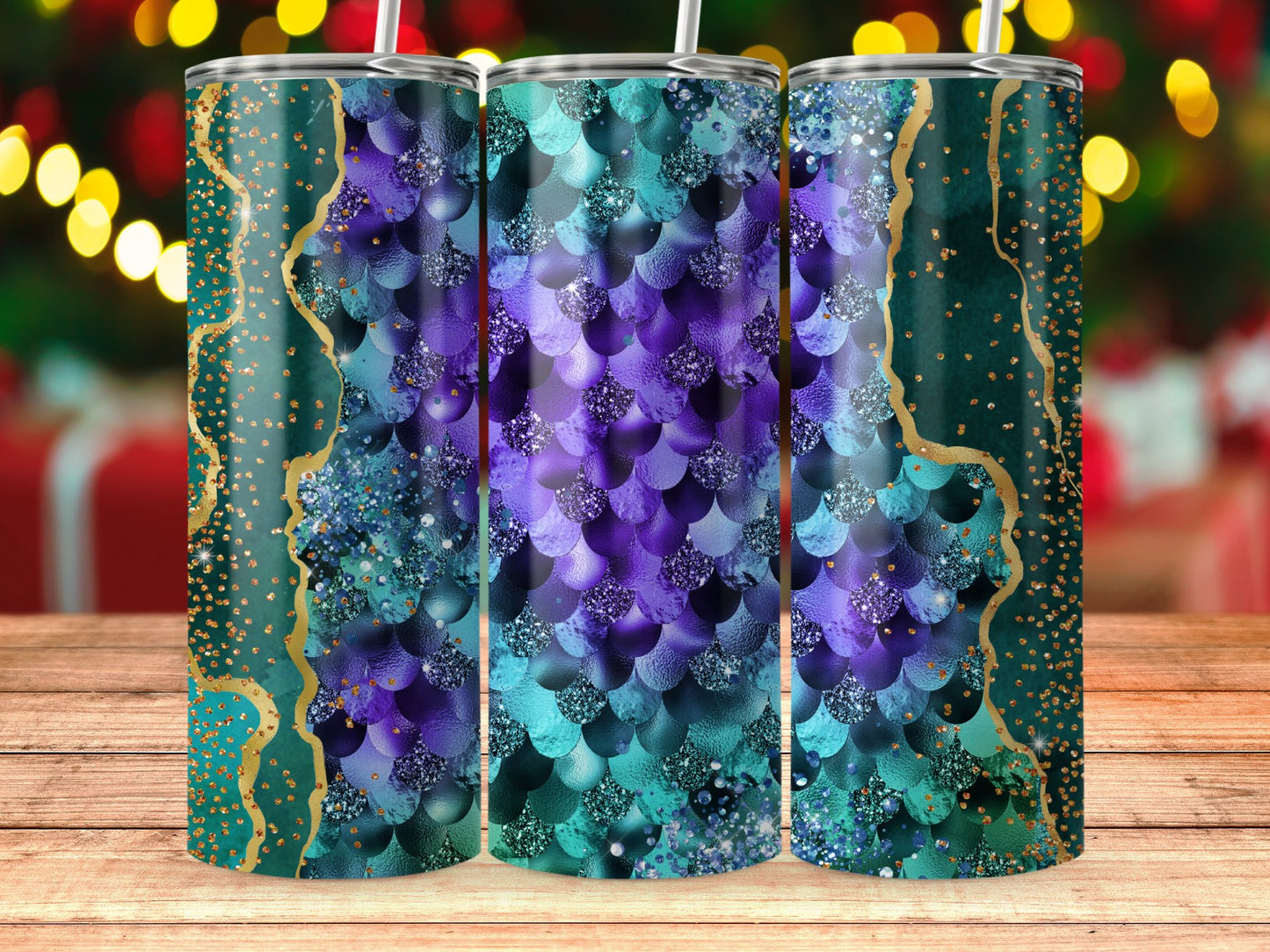 Glitter Teal and Purple Mermaid Scales product type
