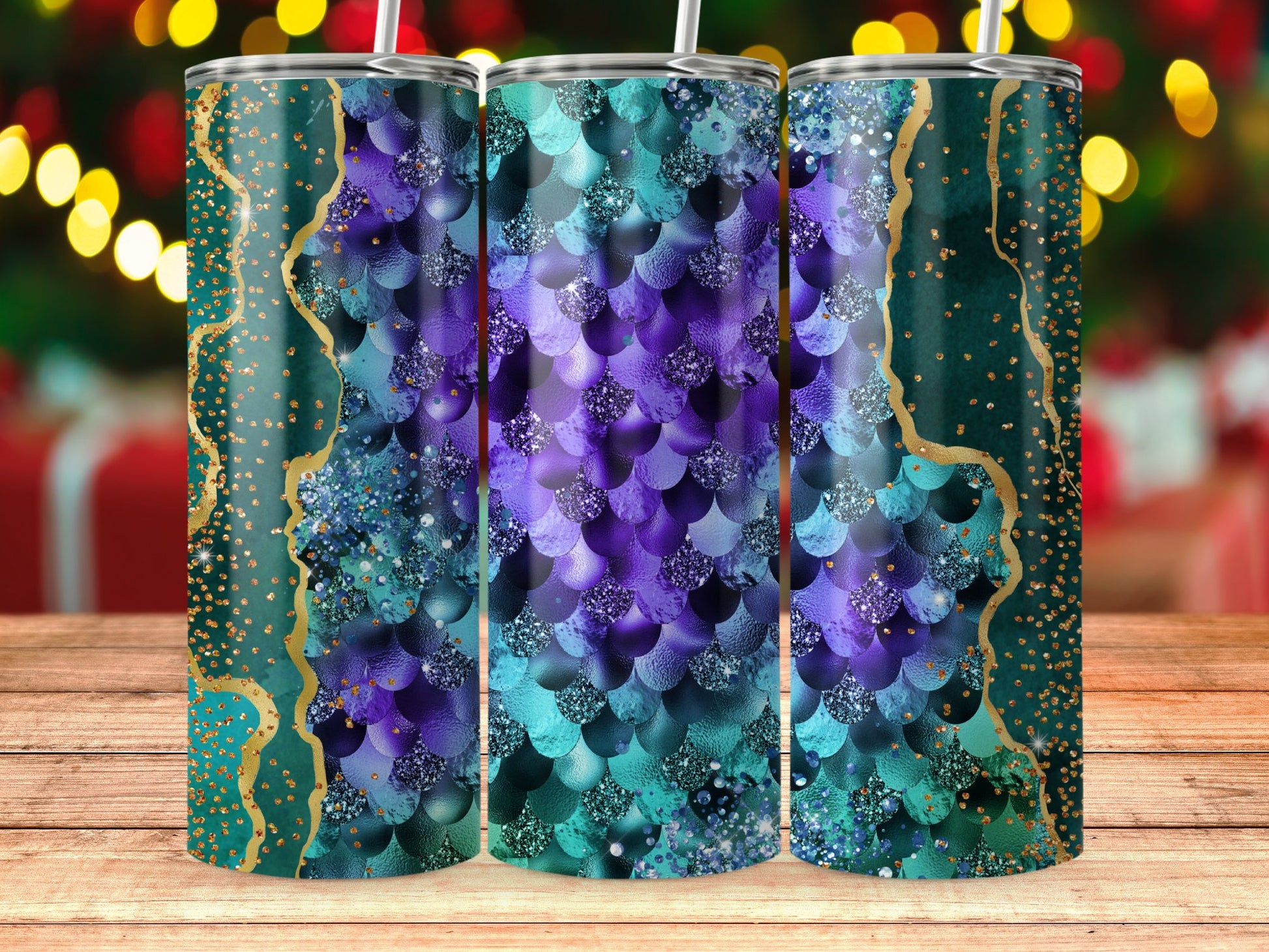 Glitter Teal and Purple Mermaid Scales product type