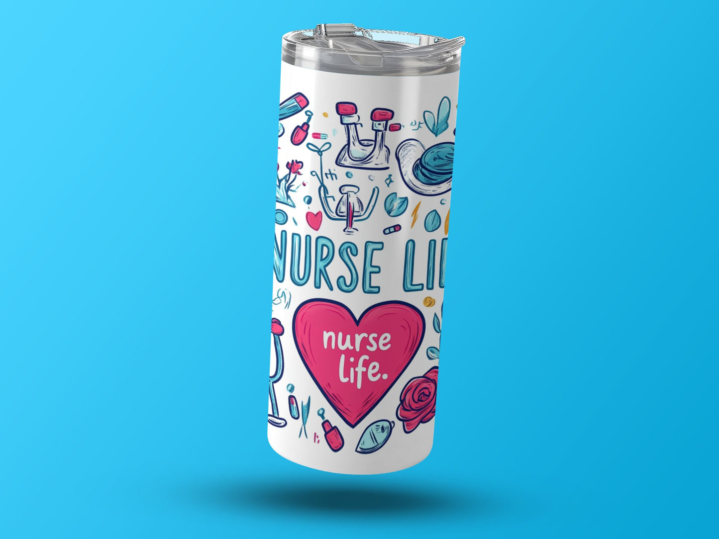 Nurse Life Heart and Medical Icons Travel Mug product