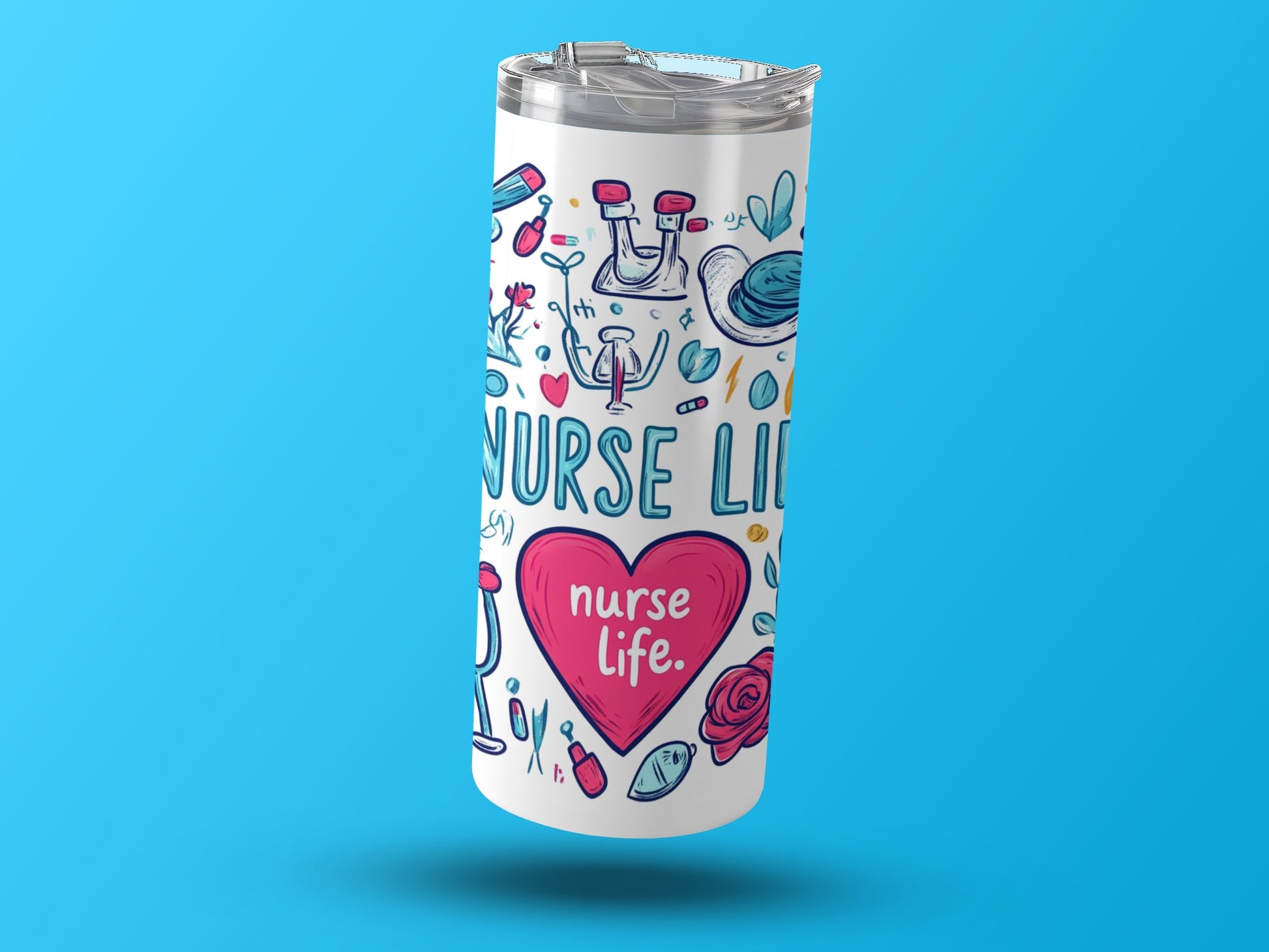 Nurse Life Heart and Medical Icons Travel Mug product
