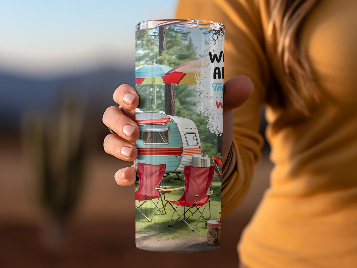 Retro Camper Scenic Insulated Tumbler Beverage Holder product