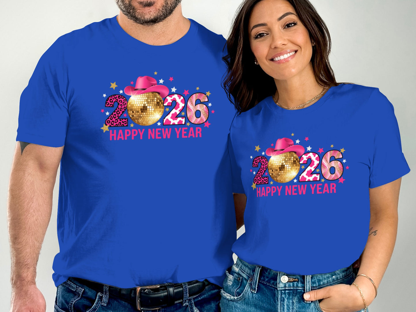 Happy New Year 2026 Festive Blue T-Shirt