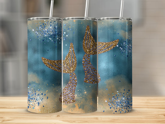 Glittered Mermaid Tails and Blue Glitter Tumbler product type