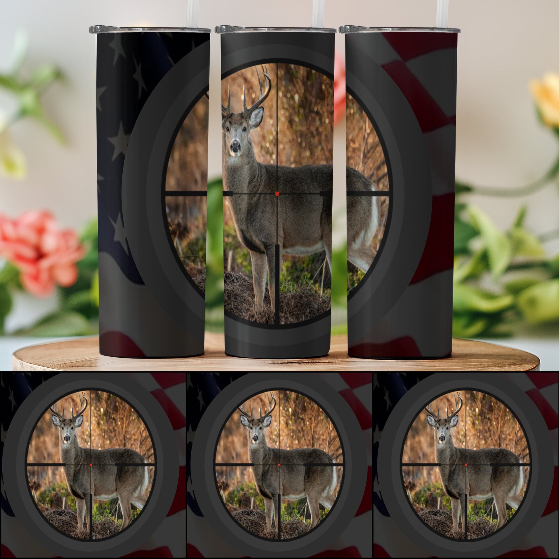 Deer in Crosshair Design Tumbler Hunting Product