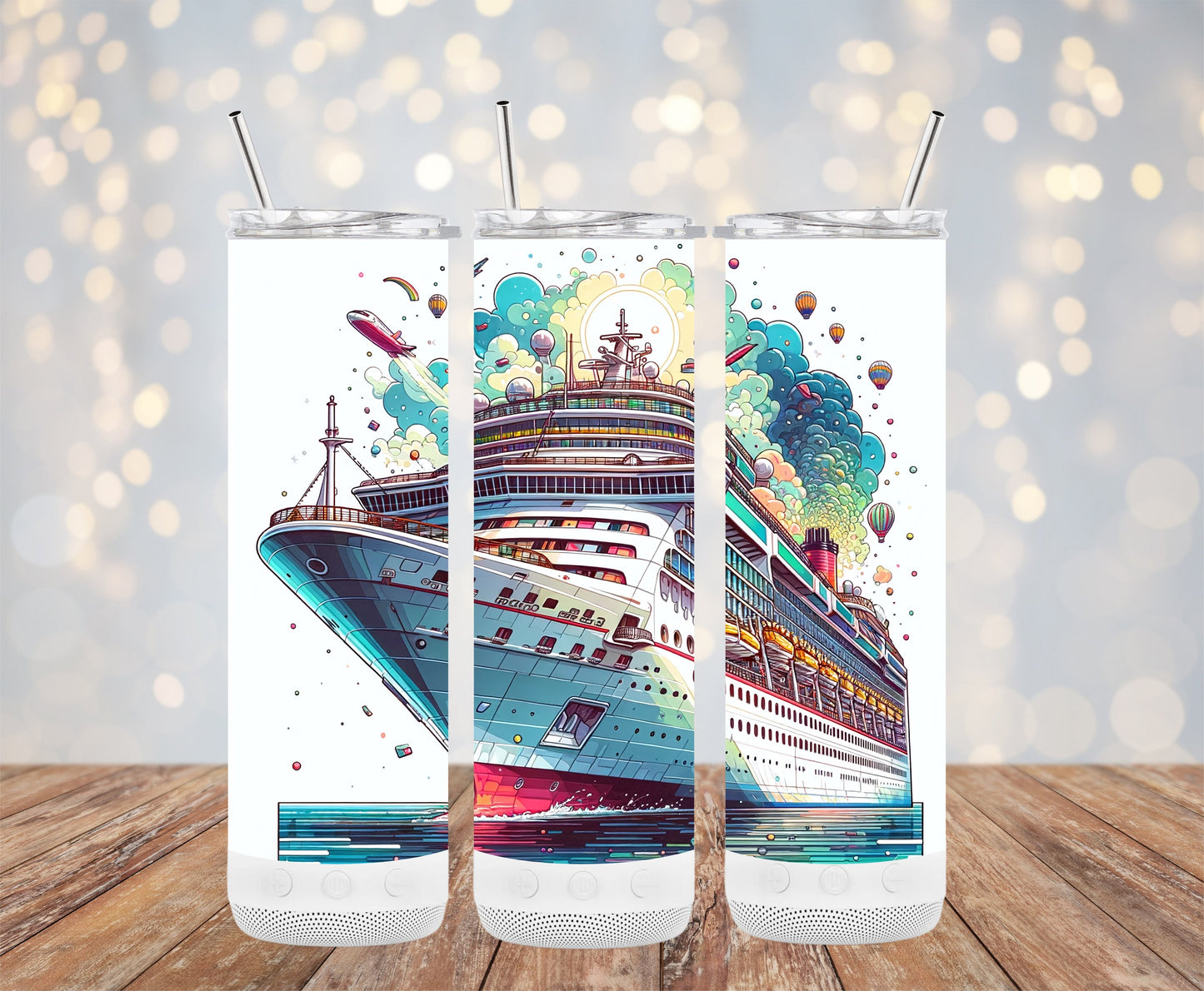Colorful Cruise Ship Design Tumbler Unique Product