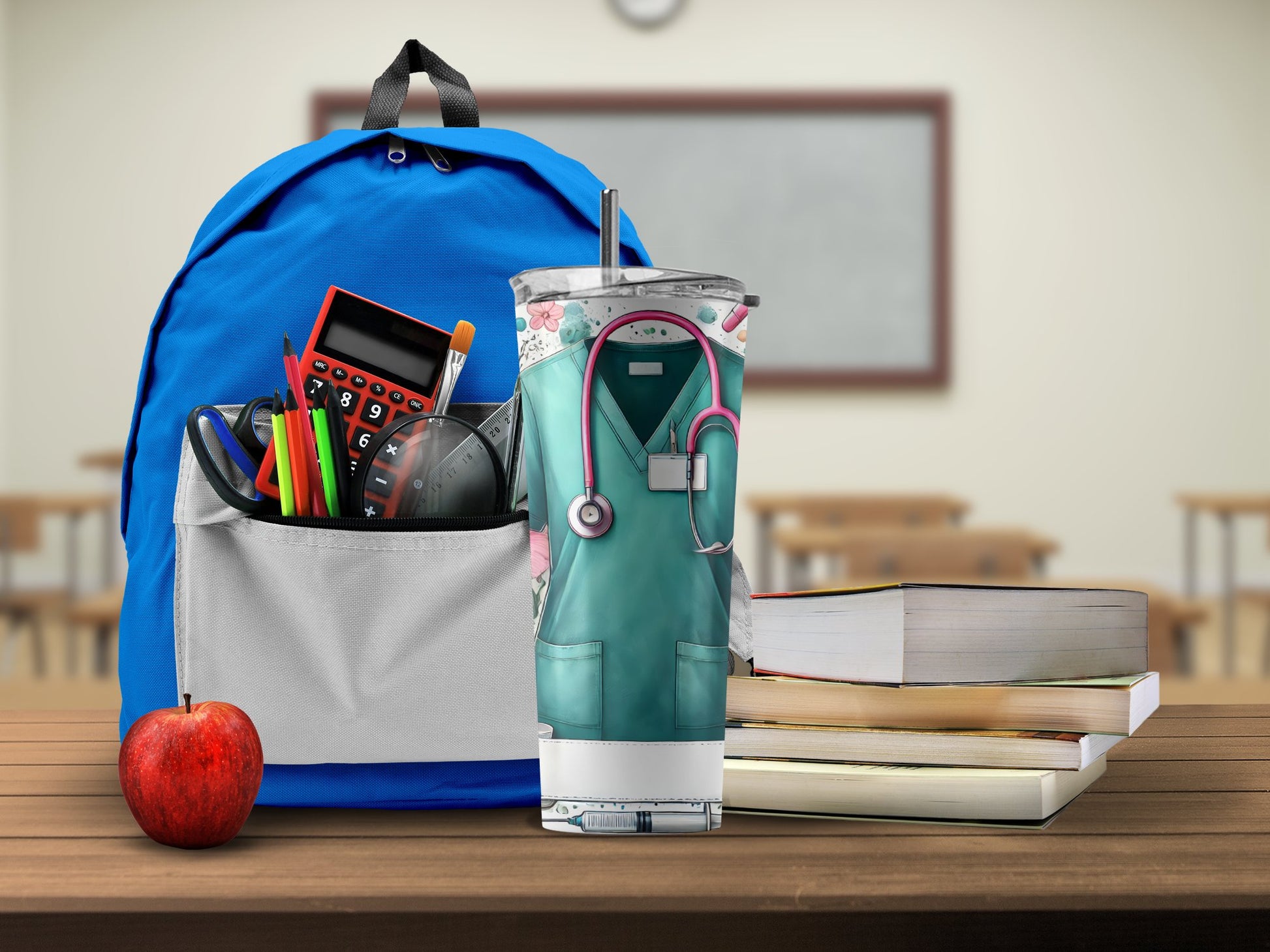 School Essentials Set Blue Backpack and Complementary Product