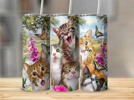 Adorable Cat Design Tumbler Set with Straw Product