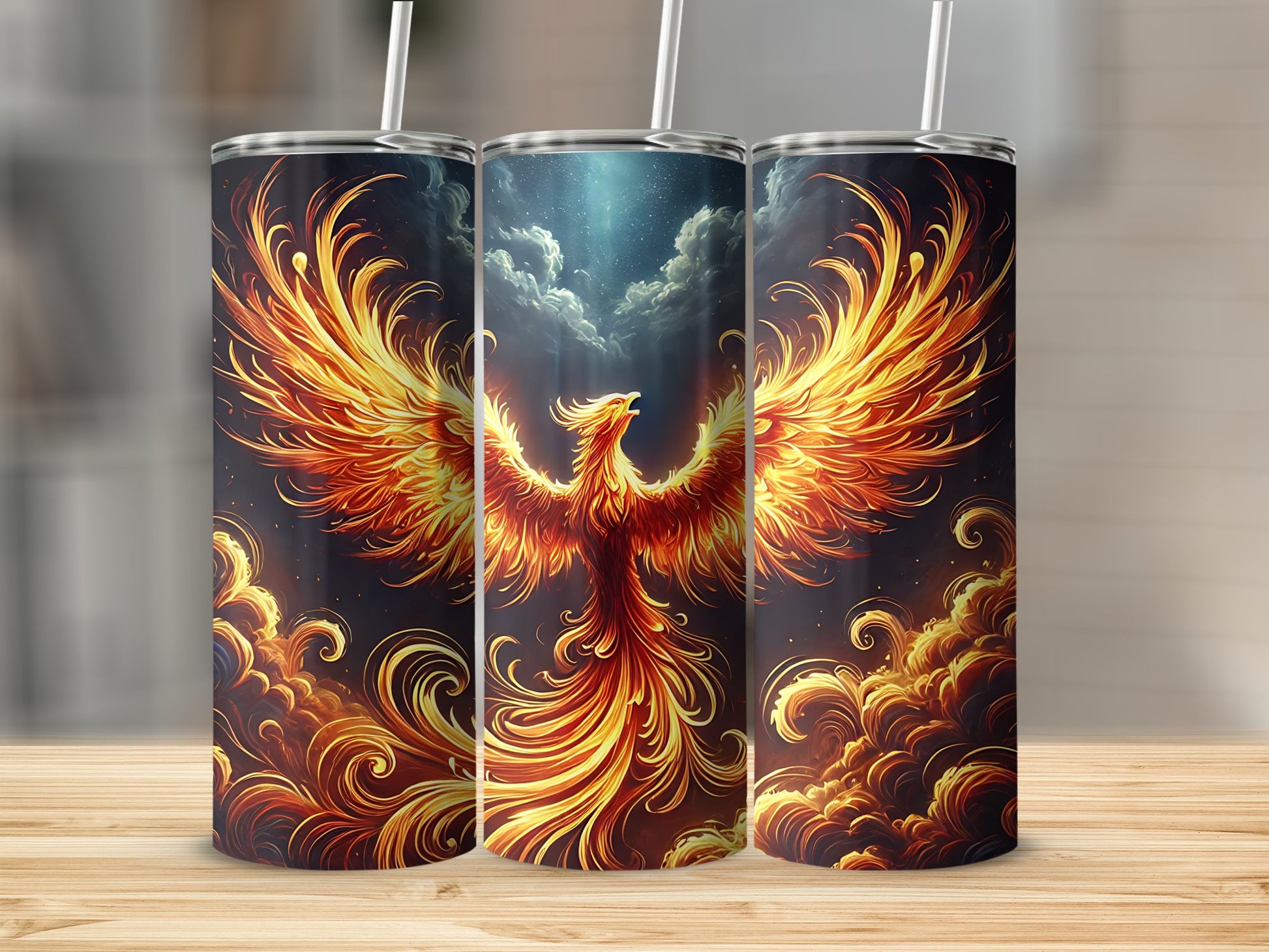 Majestic Phoenix Artwork Tumbler Stunning Travel Mug product type