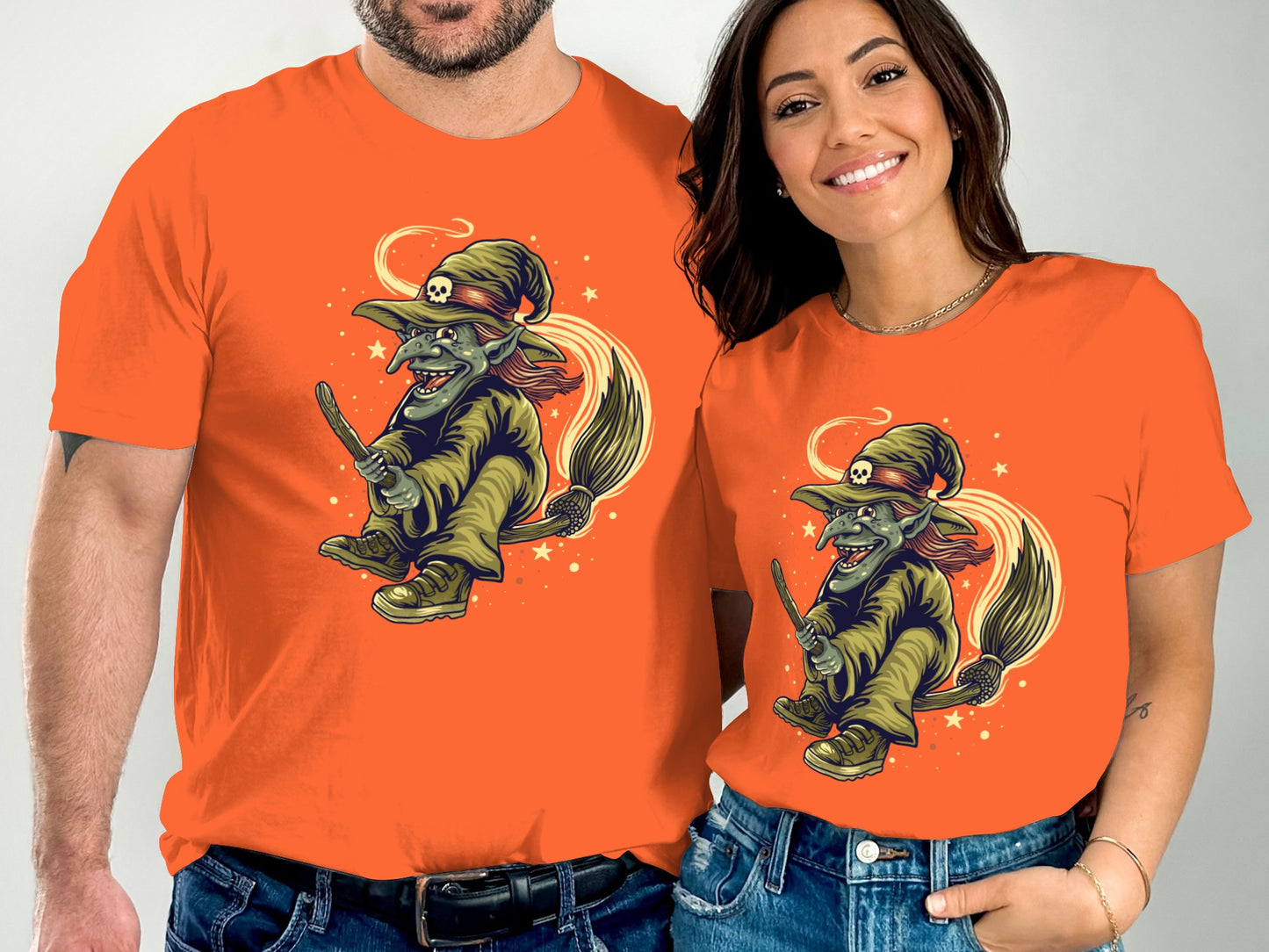 Halloween Witch Broomstick Graphic Printed Shirt product type