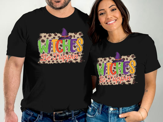 Witches Be Trippin Leopard Print Graphic Shirt product type