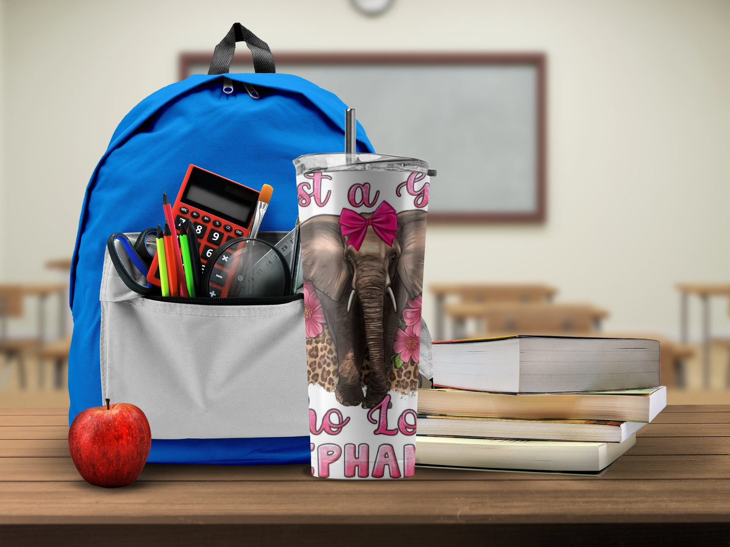 Stylish Elephant and Bow Print Tumbler Product