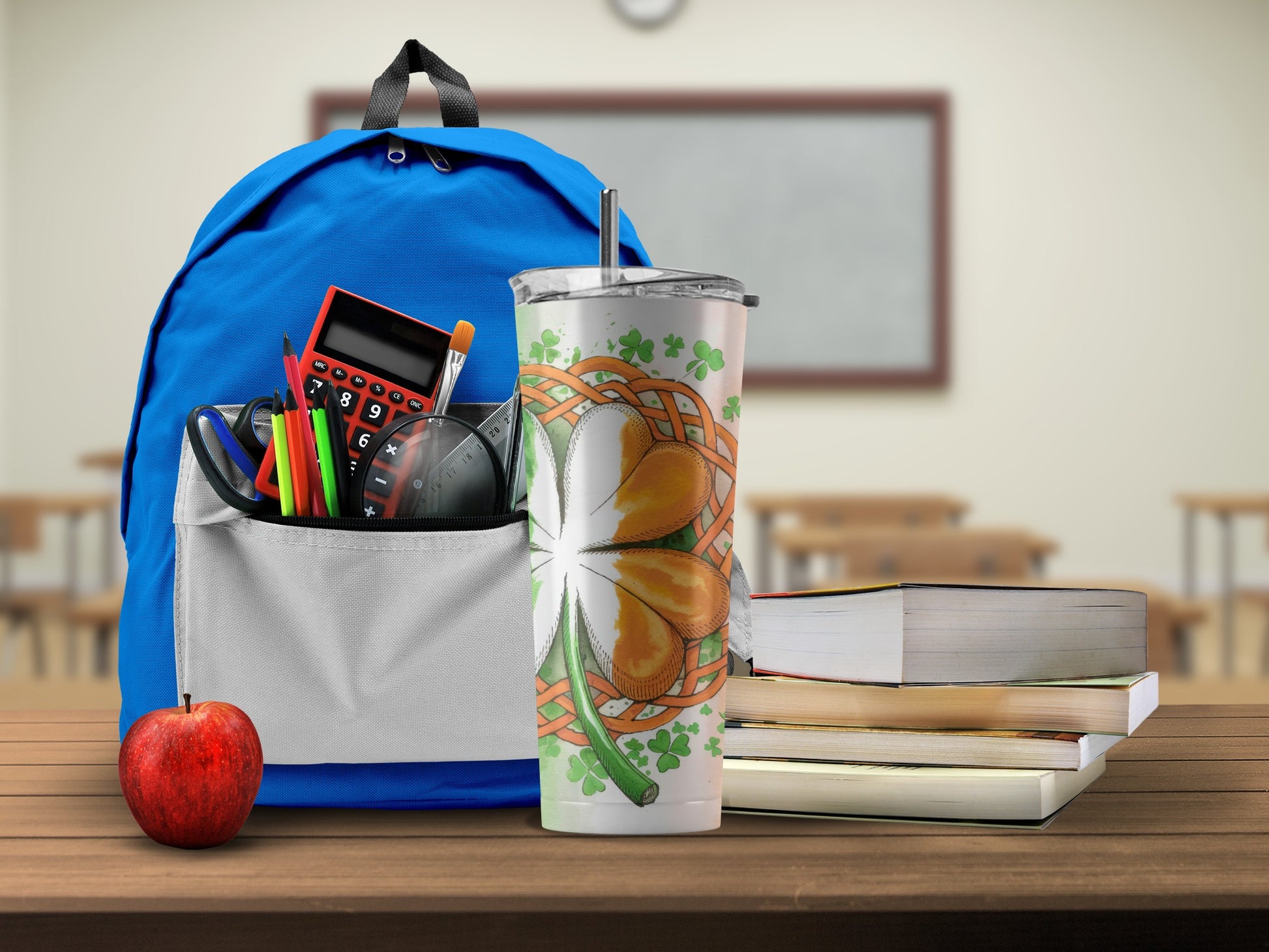 Blue Backpack with School Supplies Classroom Product