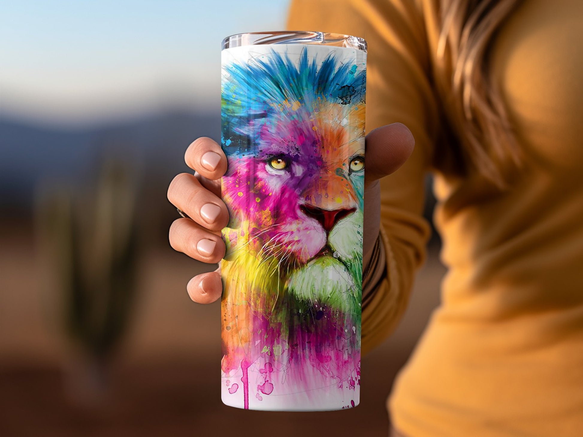 Vibrant Roaring Lion Art Design Tumbler product