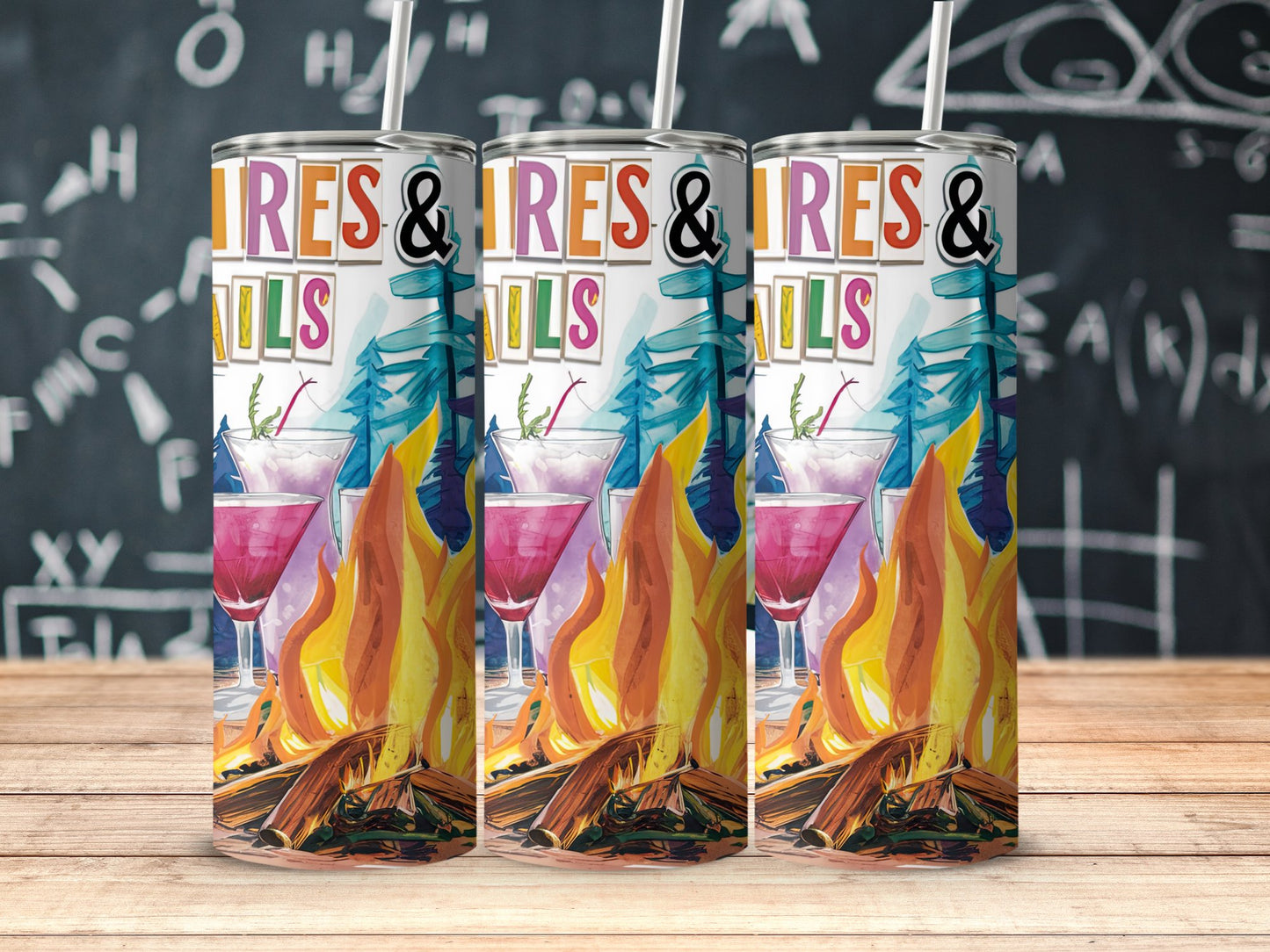 Campfire and Cocktails Design Vacuum Tumbler product type