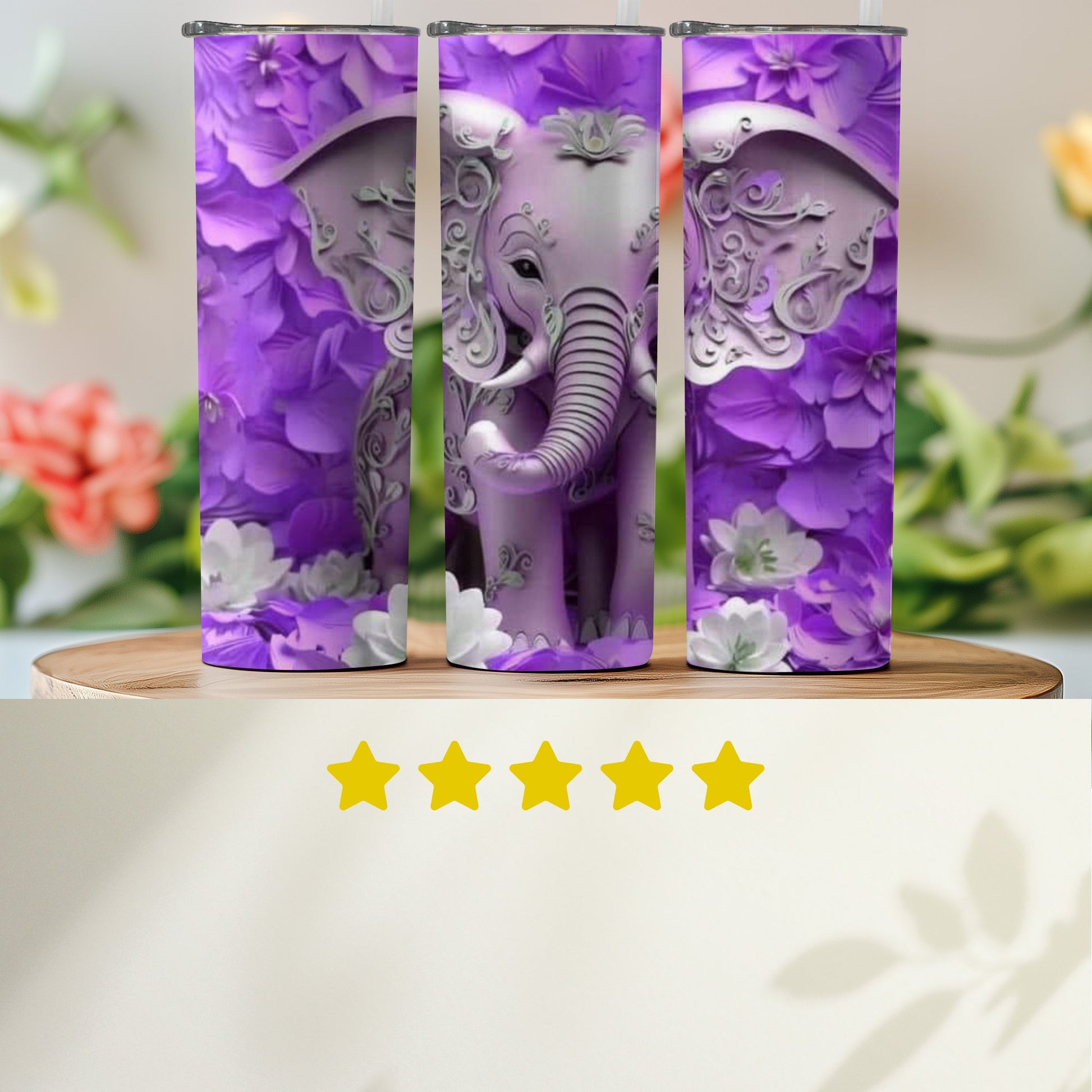 Beautiful Purple Elephant Design Tumbler product