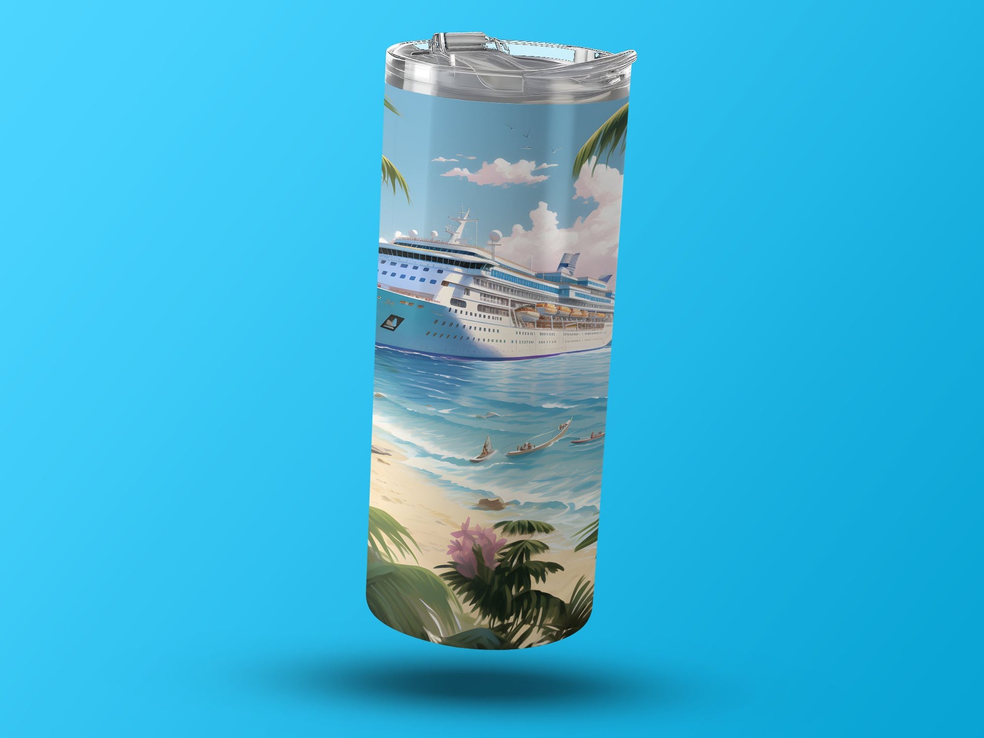Tropical Cruise Ship Beach Scene Tumbler product type