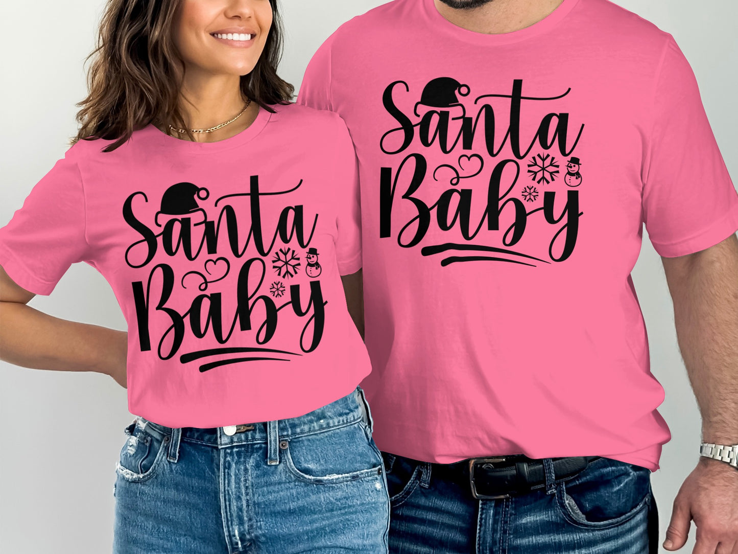 Santa Baby Matching Couples T-Shirt Set