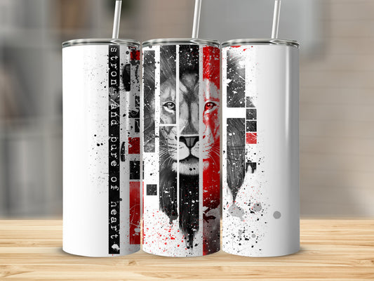 Strong and pure of heart lion tumbler product
