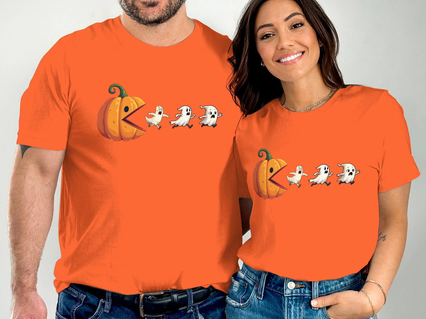 Halloween Pumpkin Pacman Cute Matching T-shirt product