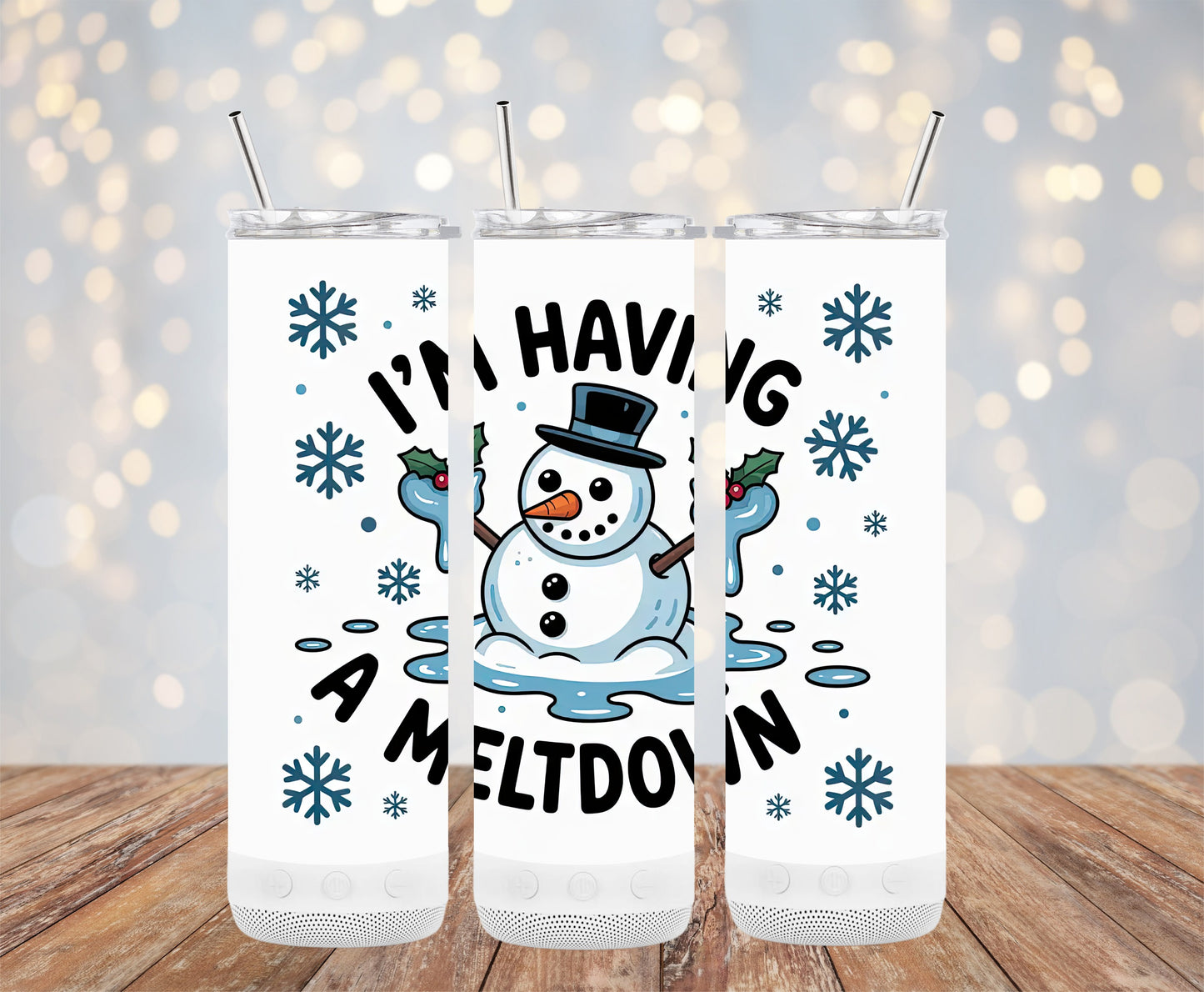 I'm Having a Meltdown Snowman Design Tumbler