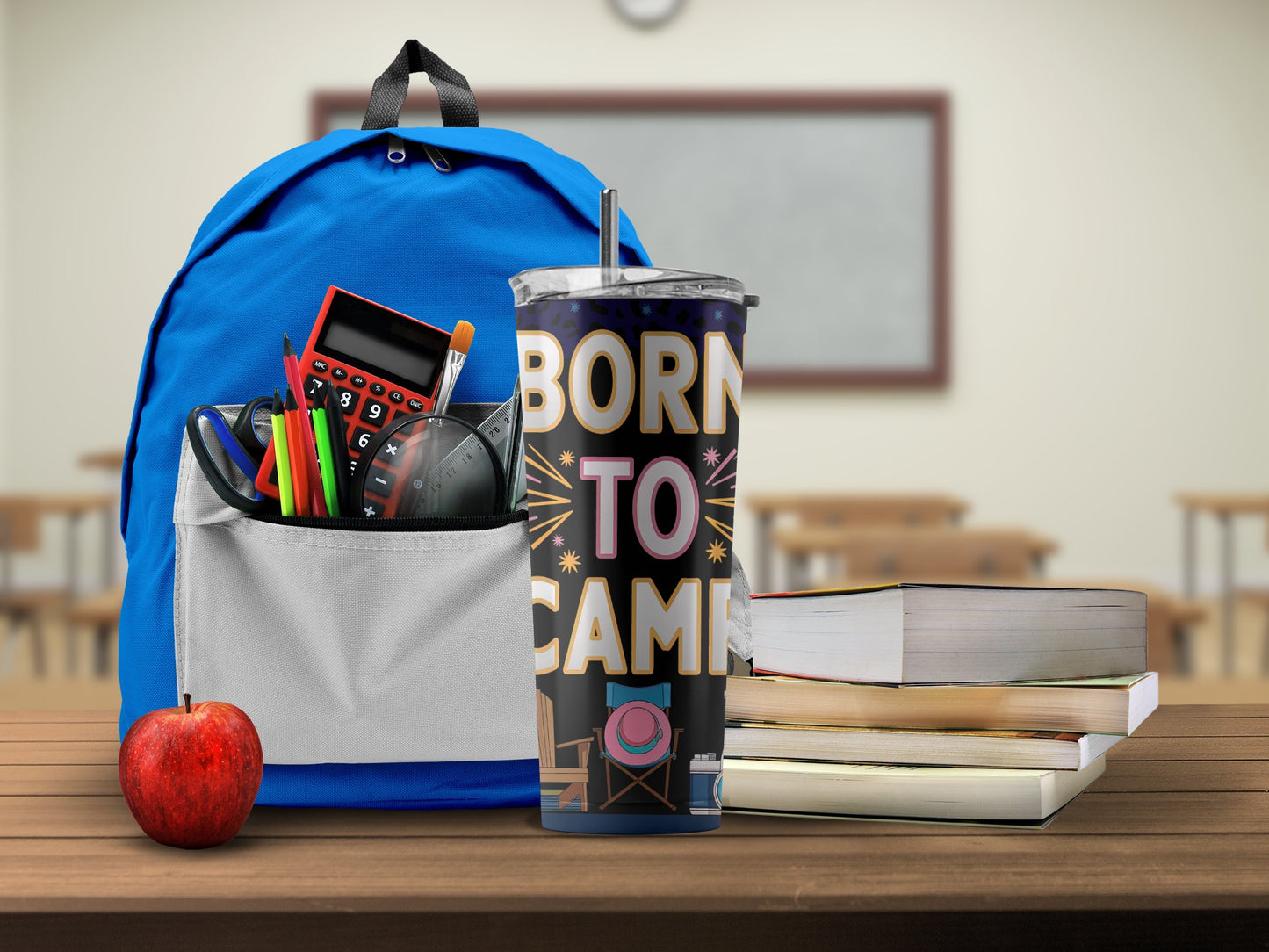 Born To Camp Design Black Tumbler Classroom Product