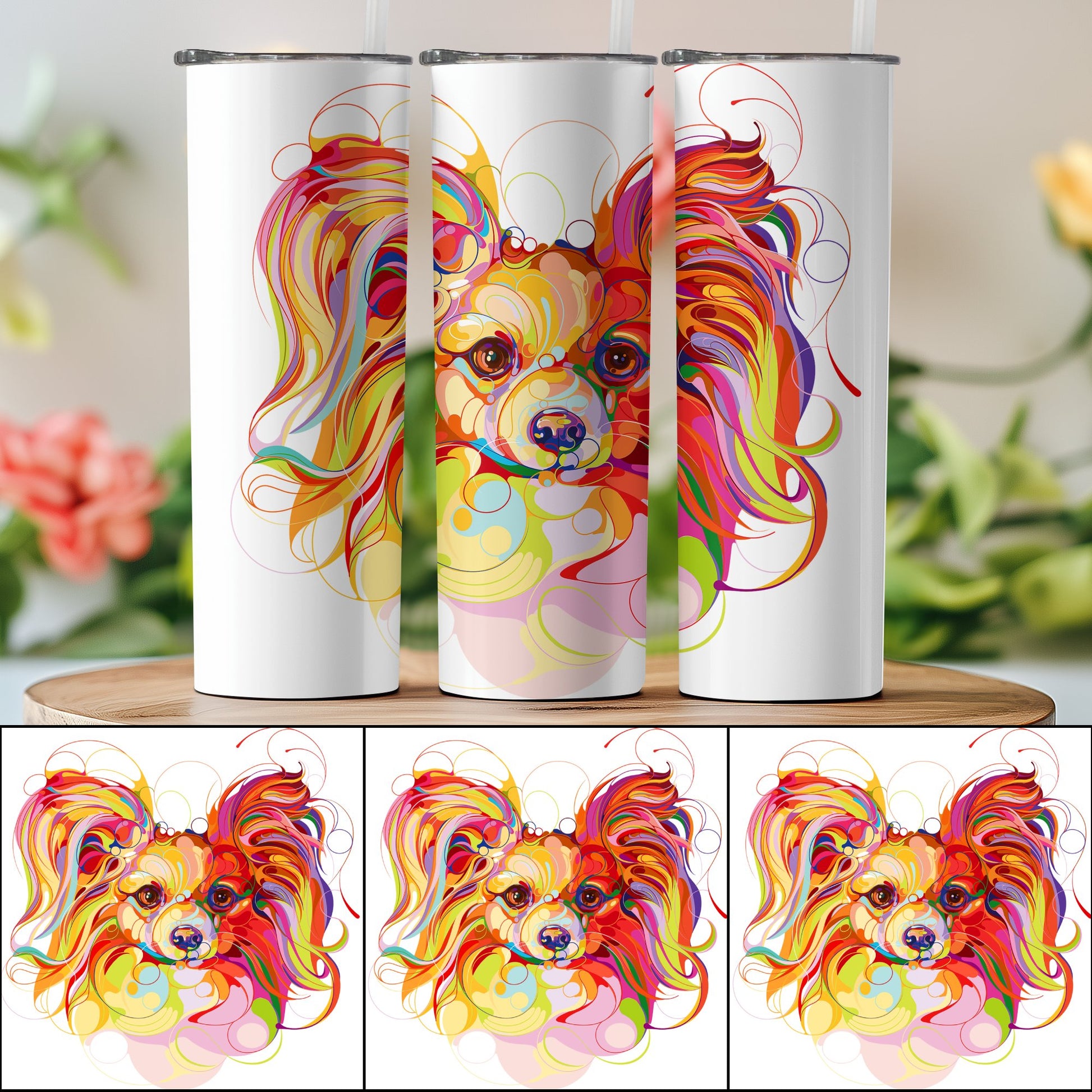 Colorful Dog Art Insulated Travel Tumbler product
