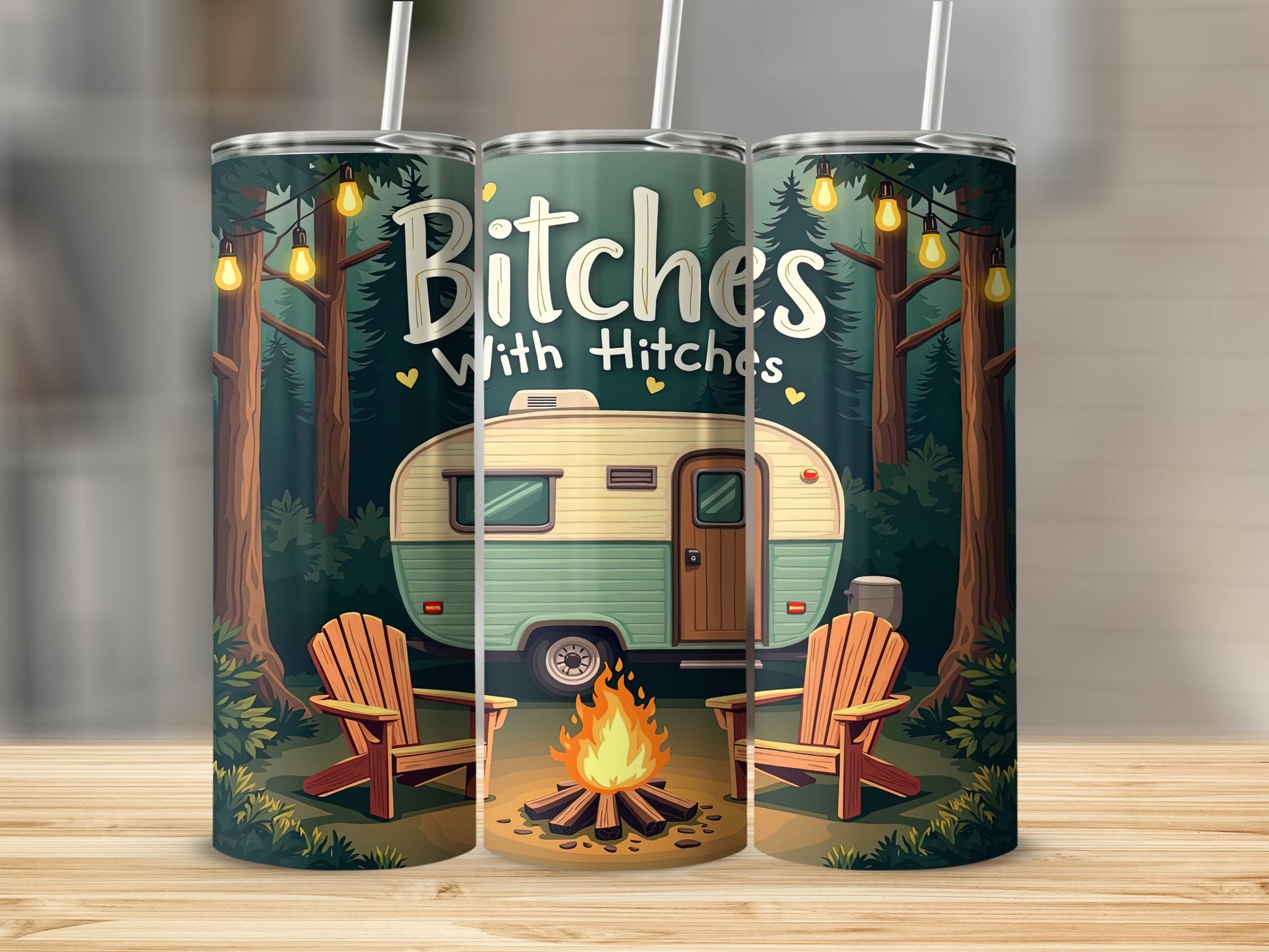 Bitches With Hitches Camper Forest Scene Product