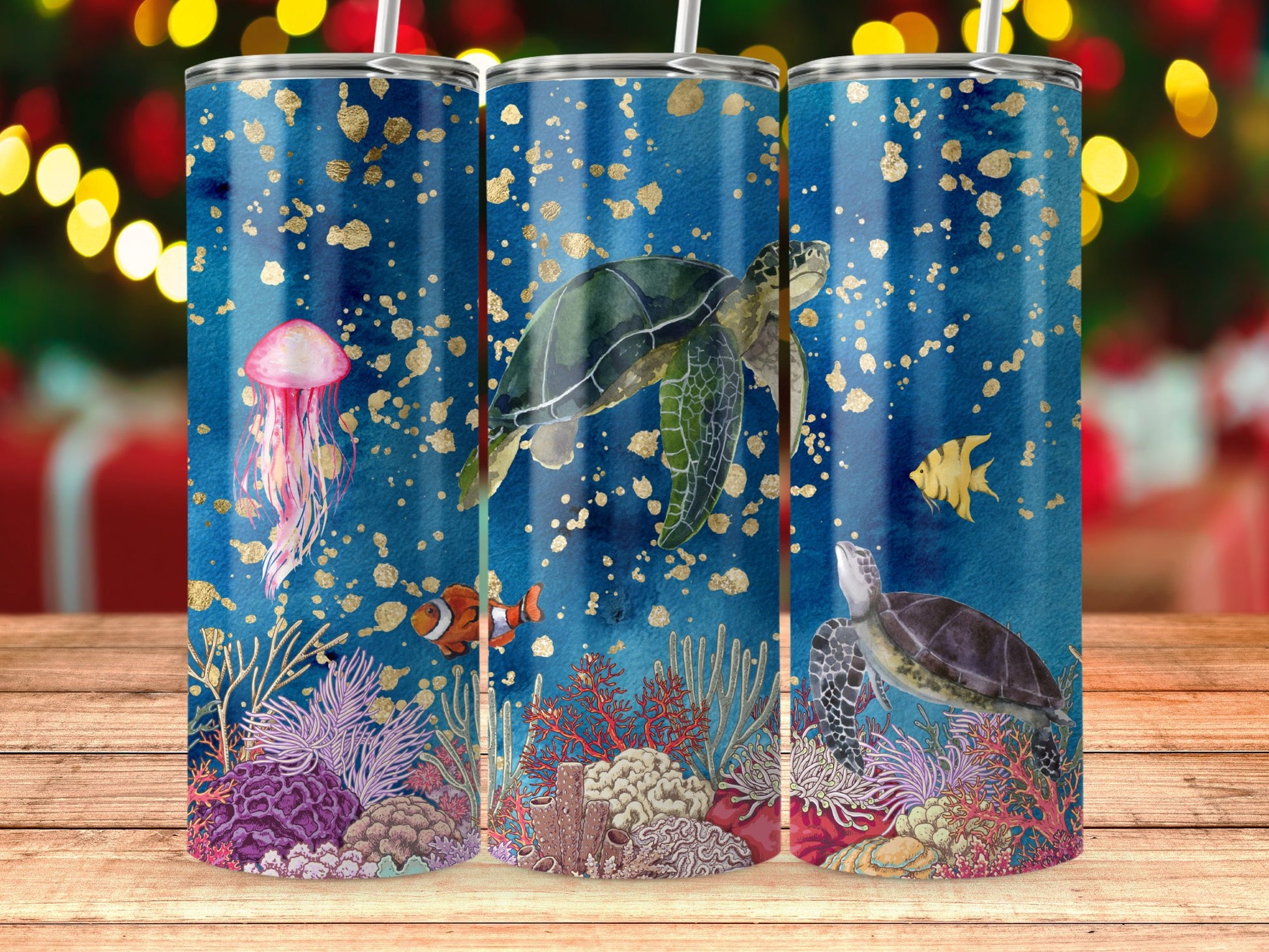 Underwater Sea Creatures Themed Tumbler product