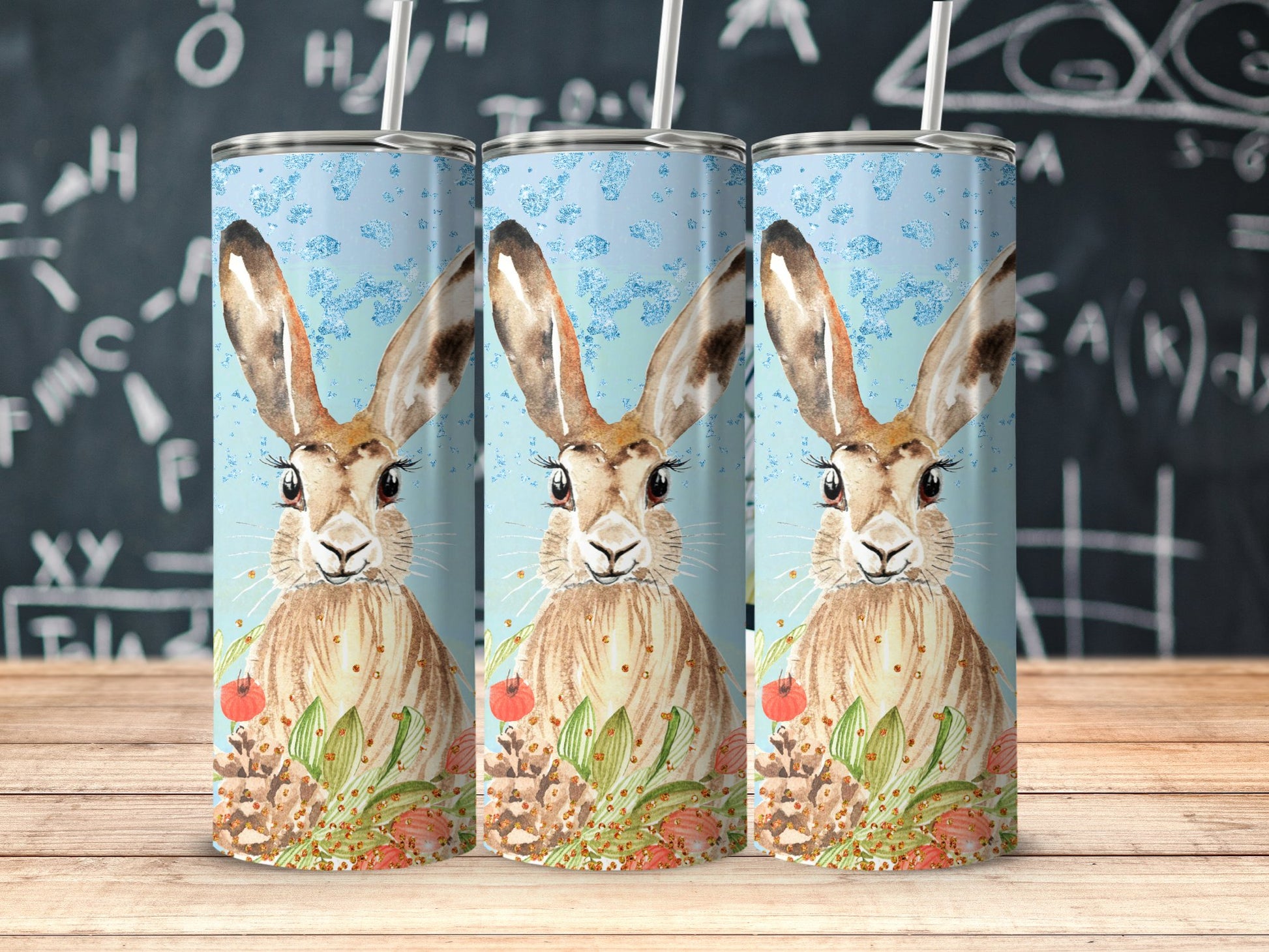 Beautiful Rabbit Illustration with Floral Elements product