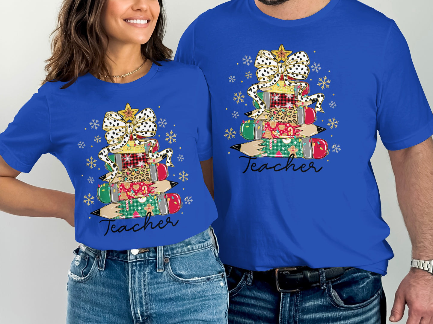 Christmas Tree Teacher Design on Custom Apparel