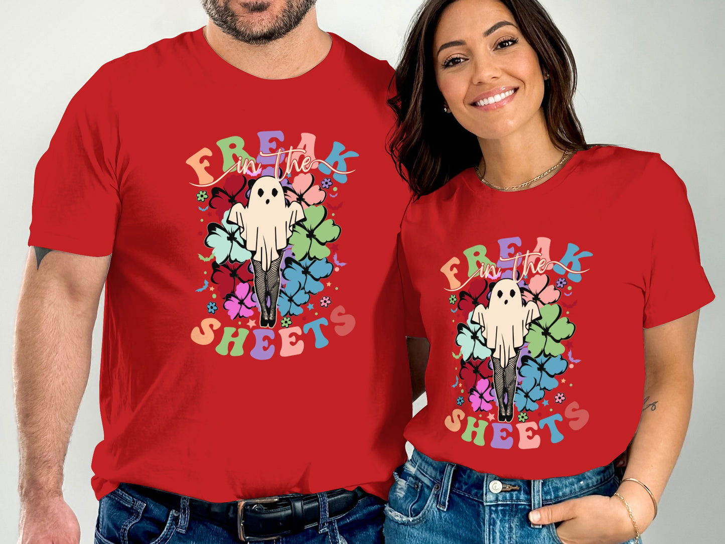 Freak in the Sheets Ghost Themed Red T-Shirt product type