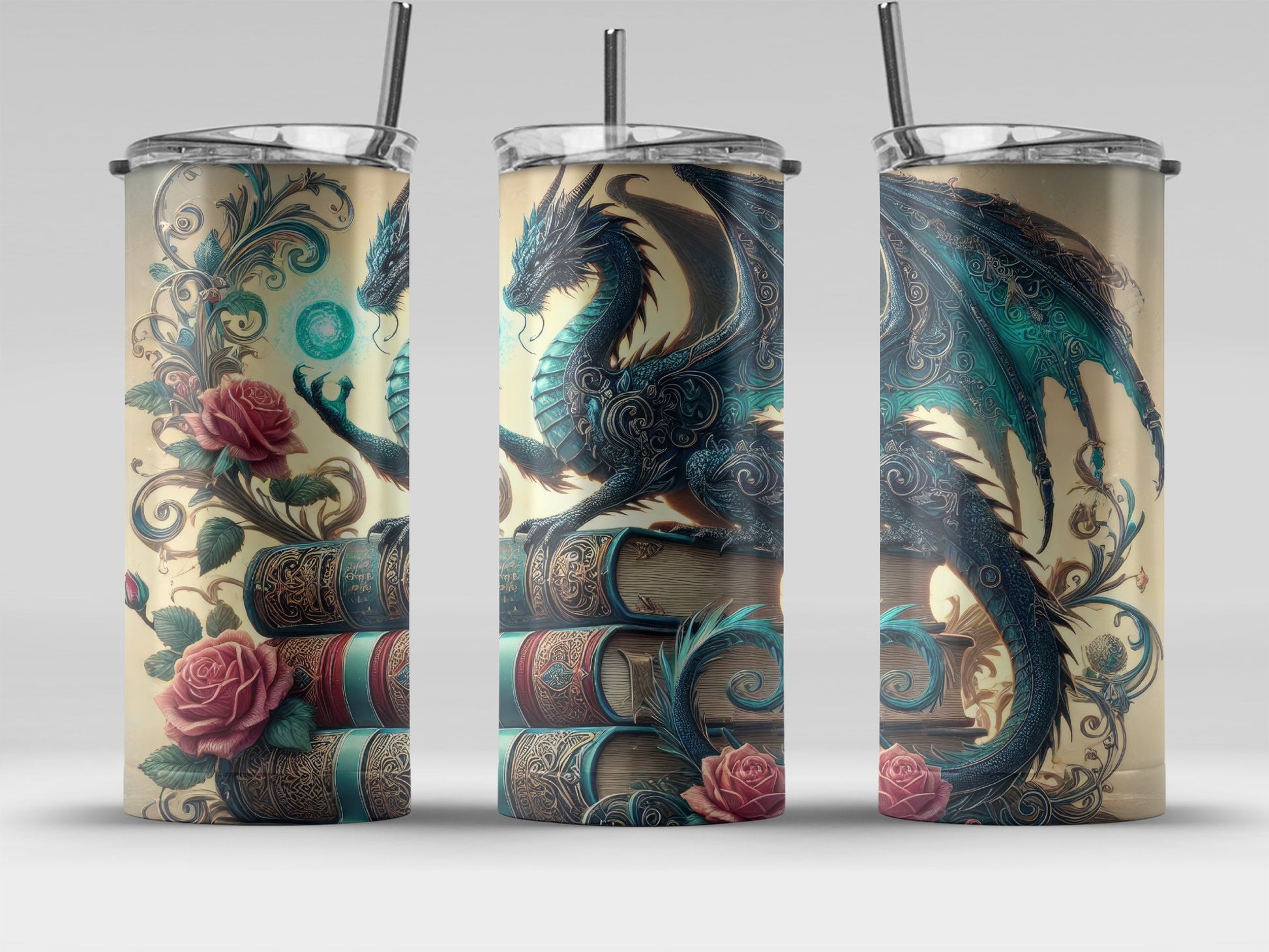 Enchanting Dragon and Roses Tumbler product type