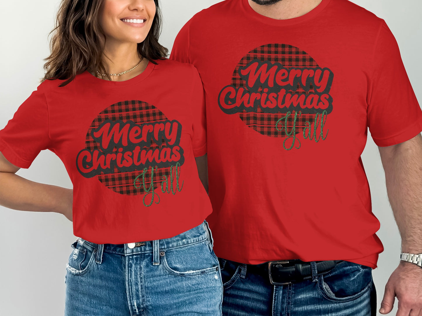 Merry Christmas Y'all Matching Couple Shirt product