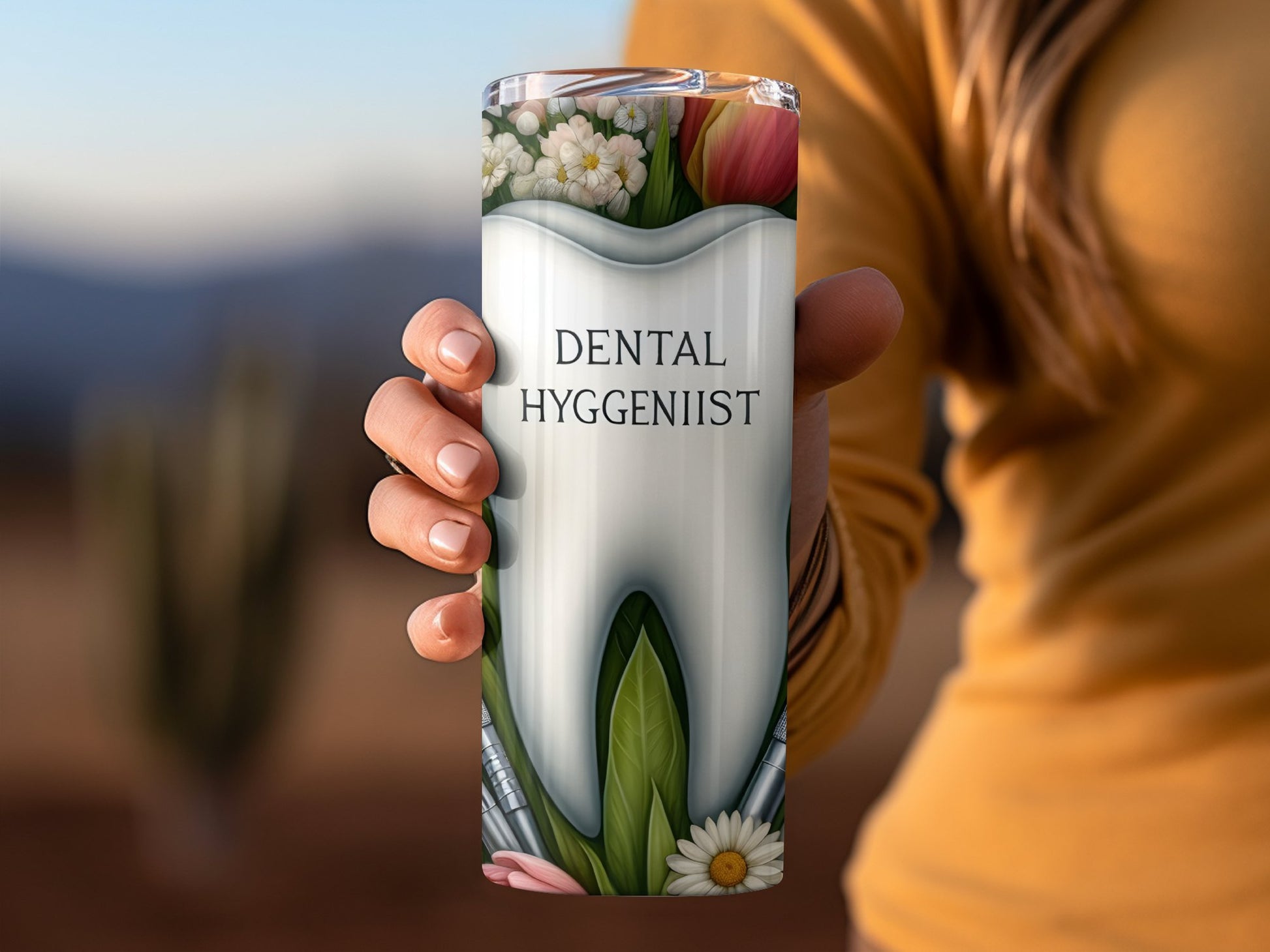 Floral Dental Hygienist Tumbler for Drink enthusiasts product