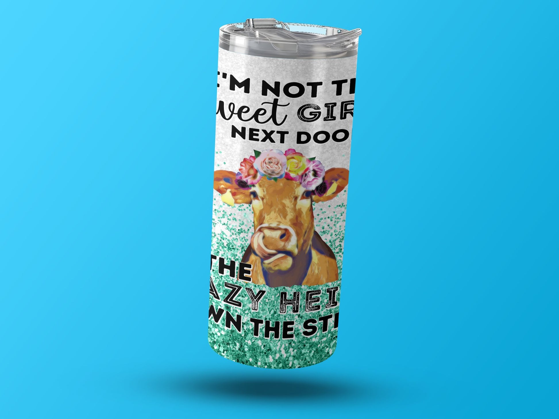 Cute Floral Cow Design Insulated Tumbler Drinkware product