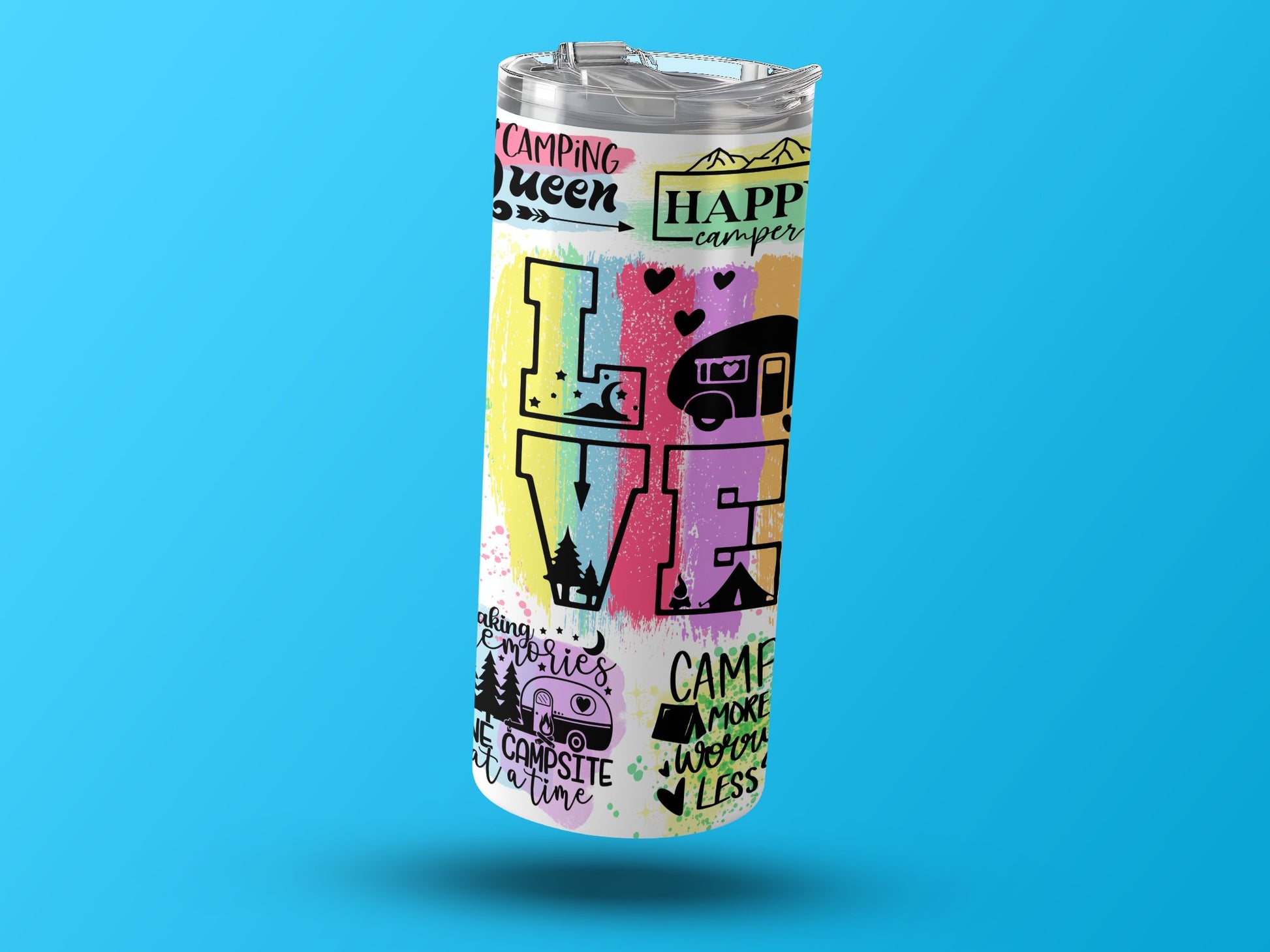Colorful Camping Themed Stainless Steel Tumbler product