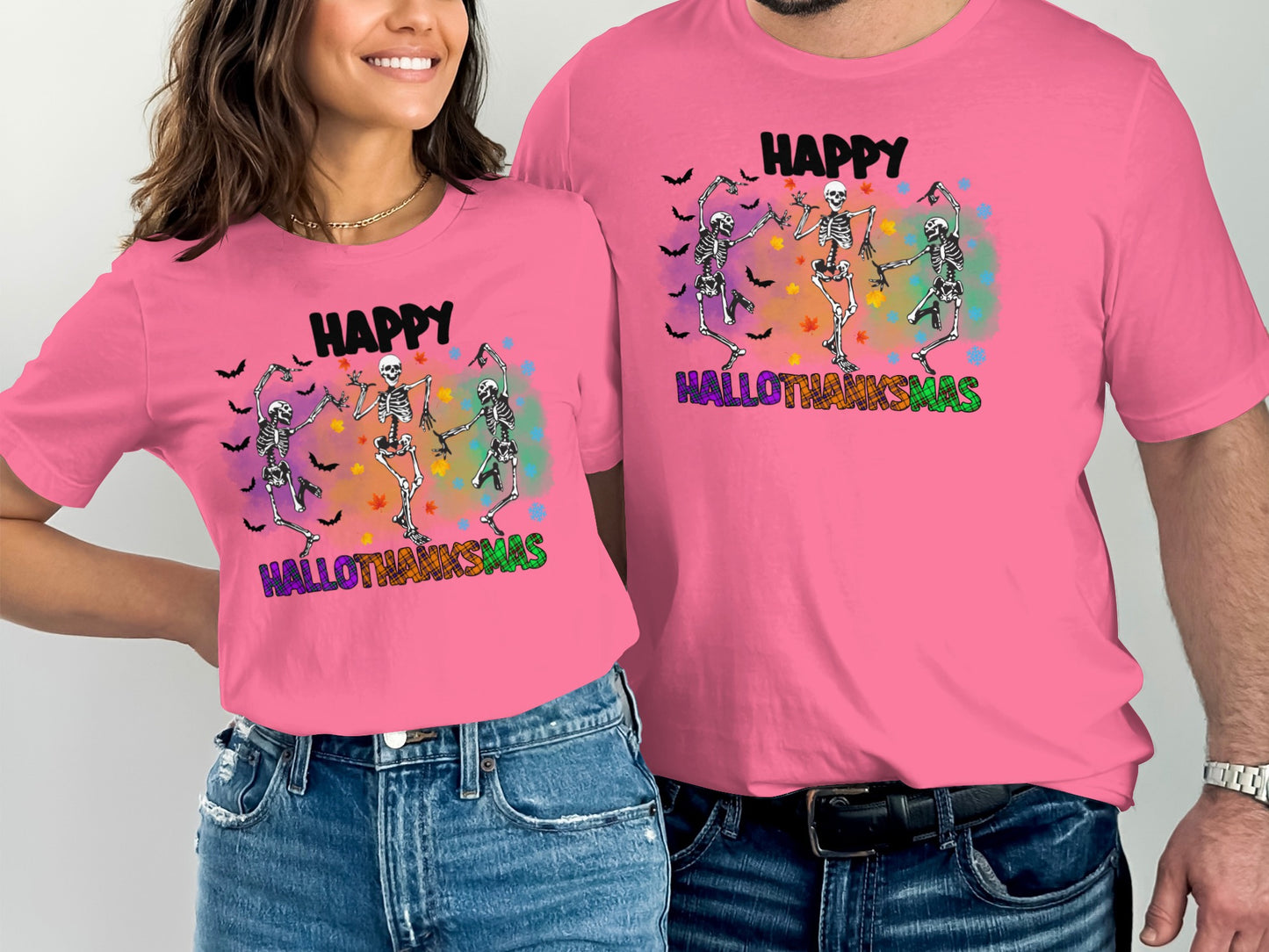Happy Hallothanksmas Skeleton Fun Festive Shirt