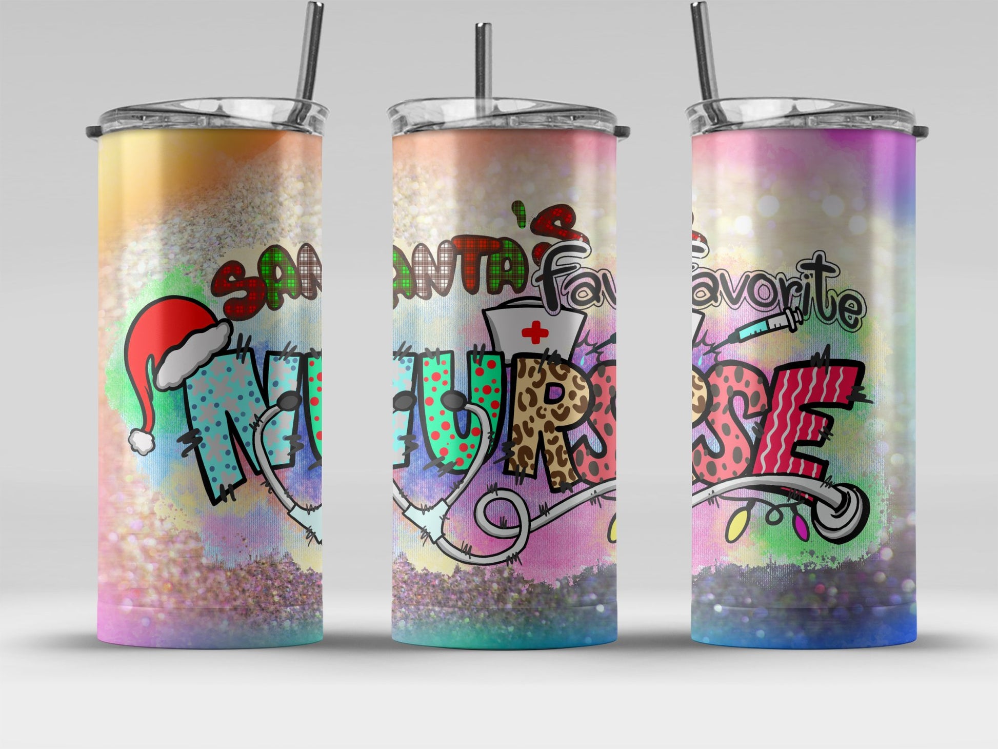 Santa's Favorite Nurse Holiday Tumbler Product