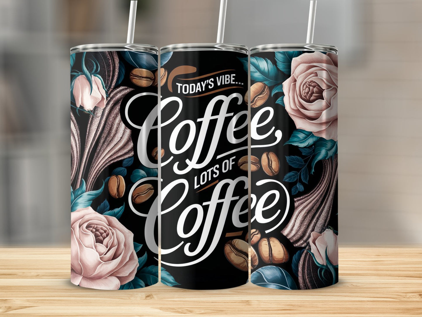 Today's Vibe Lots of Coffee Floral Tumbler product