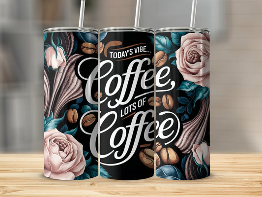 Today's Vibe Lots of Coffee Floral Tumbler product