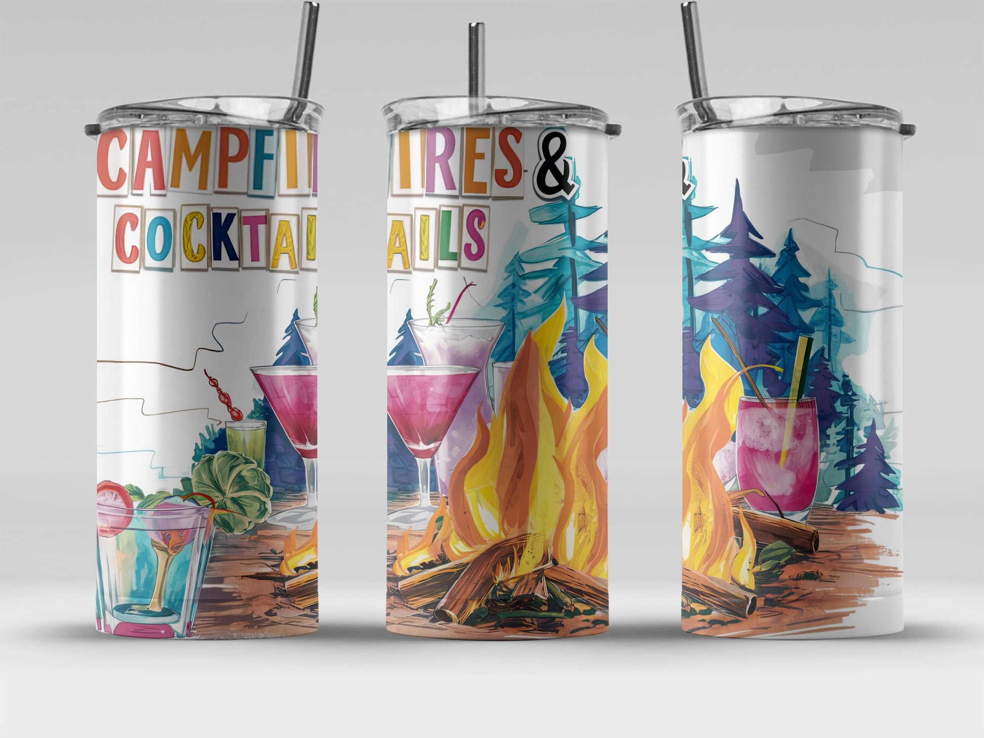 Campfires and Cocktails Design Tumbler product type