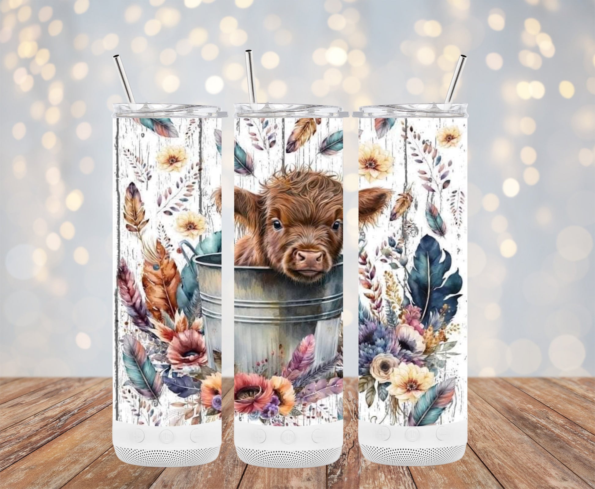 Floral Piglet Design Stainless Steel Tumbler product type