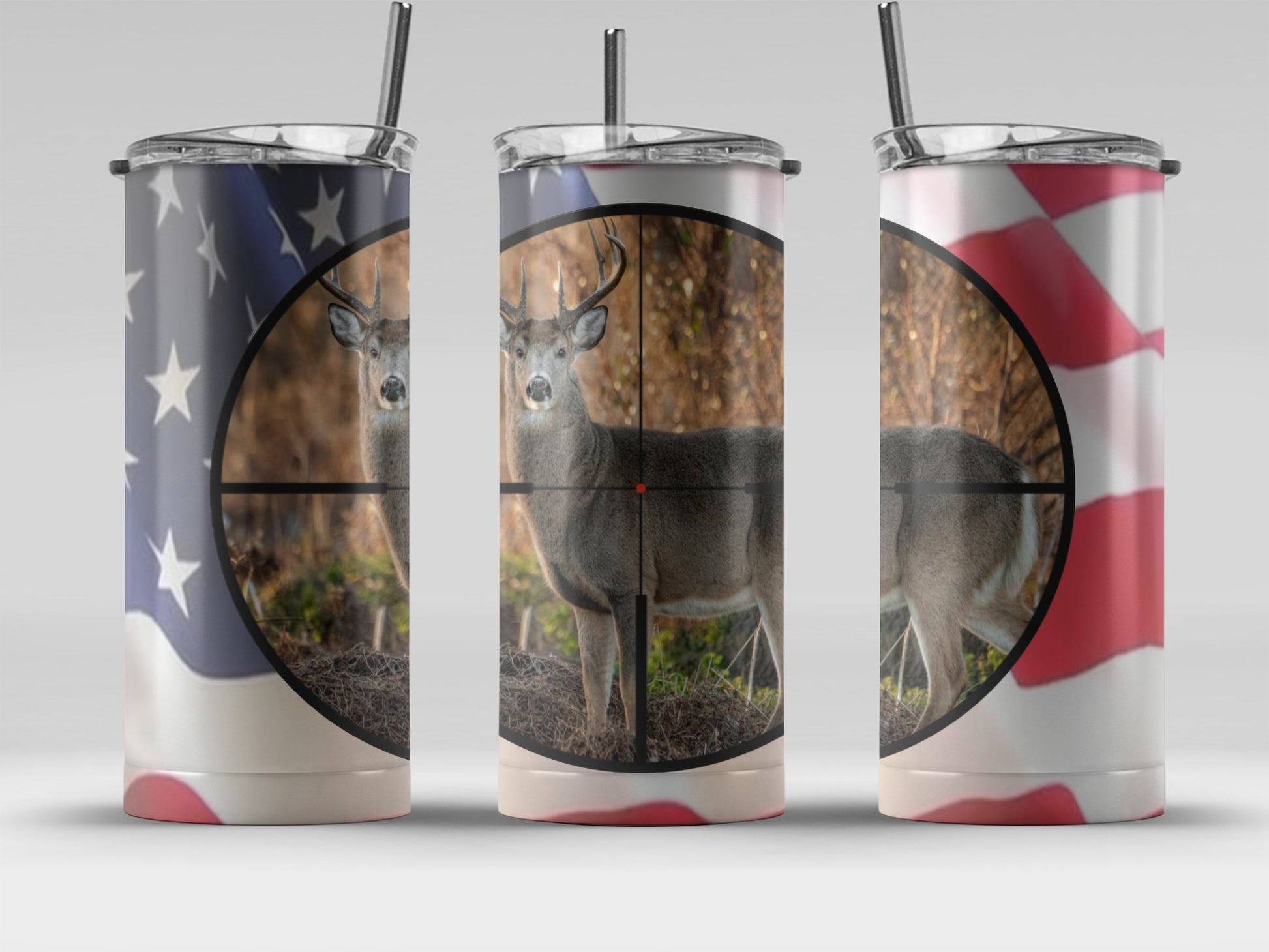Deer Hunting American Flag Design Tumbler product type