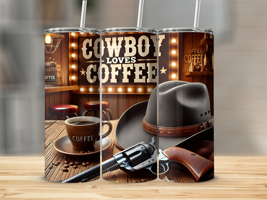 Cowboy Loves Coffee Stainless Steel Tumbler product type