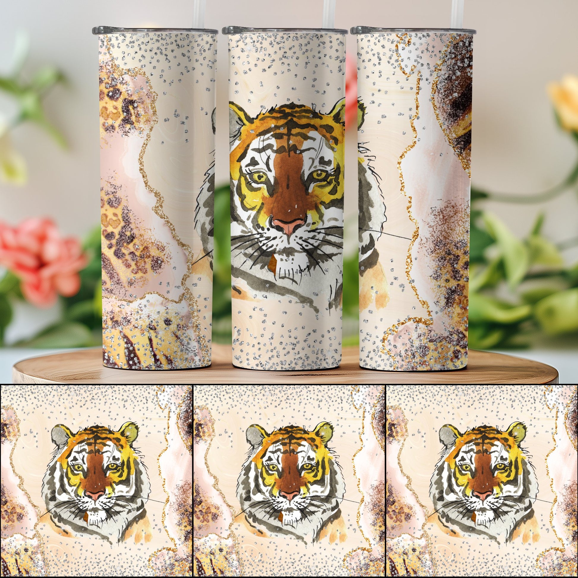 Stunning Tiger Art Design Insulated Tumbler product