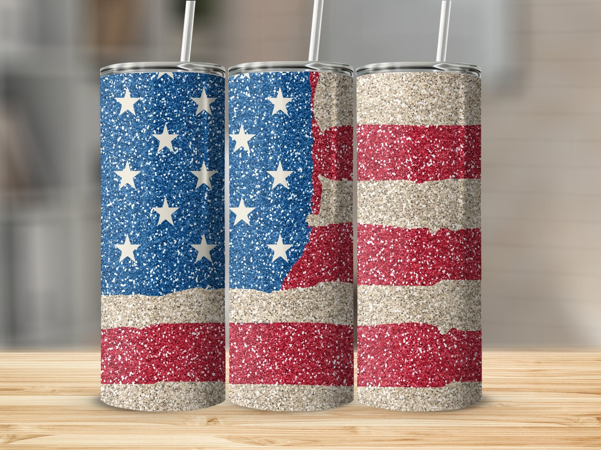 Sparkling Stars and Stripes Design Tumbler product type