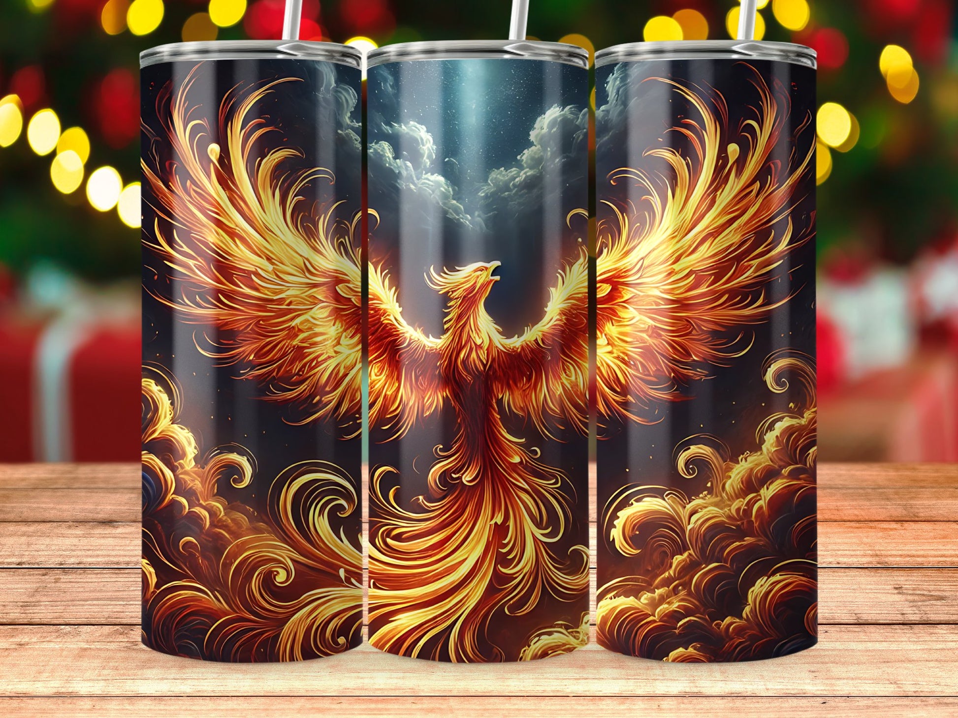 Fiery Phoenix Design Vibrant Artwork Tumbler product